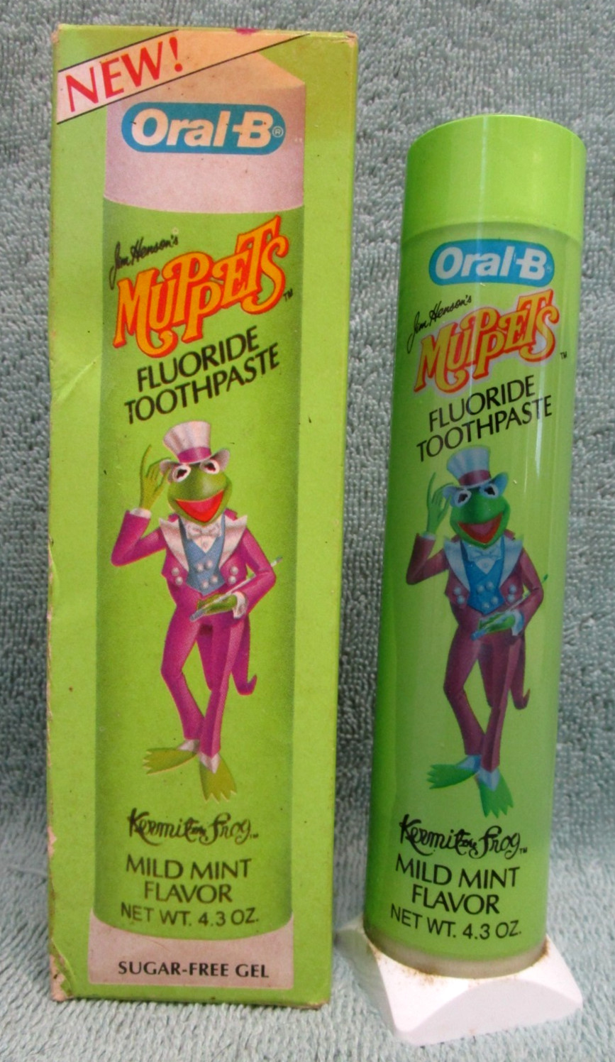 1986 VINTAGE 1980's NOS ORAL-B MUPPETS KERMIT THE FROG FLUORIDE TOOTHPASTE