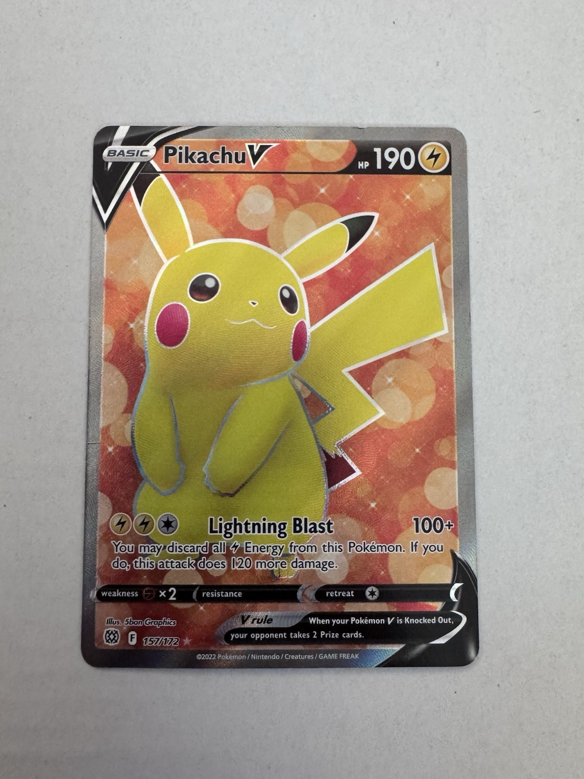 Pikachu V Full Art 157/172 Brilliant Stars Pokemon Card