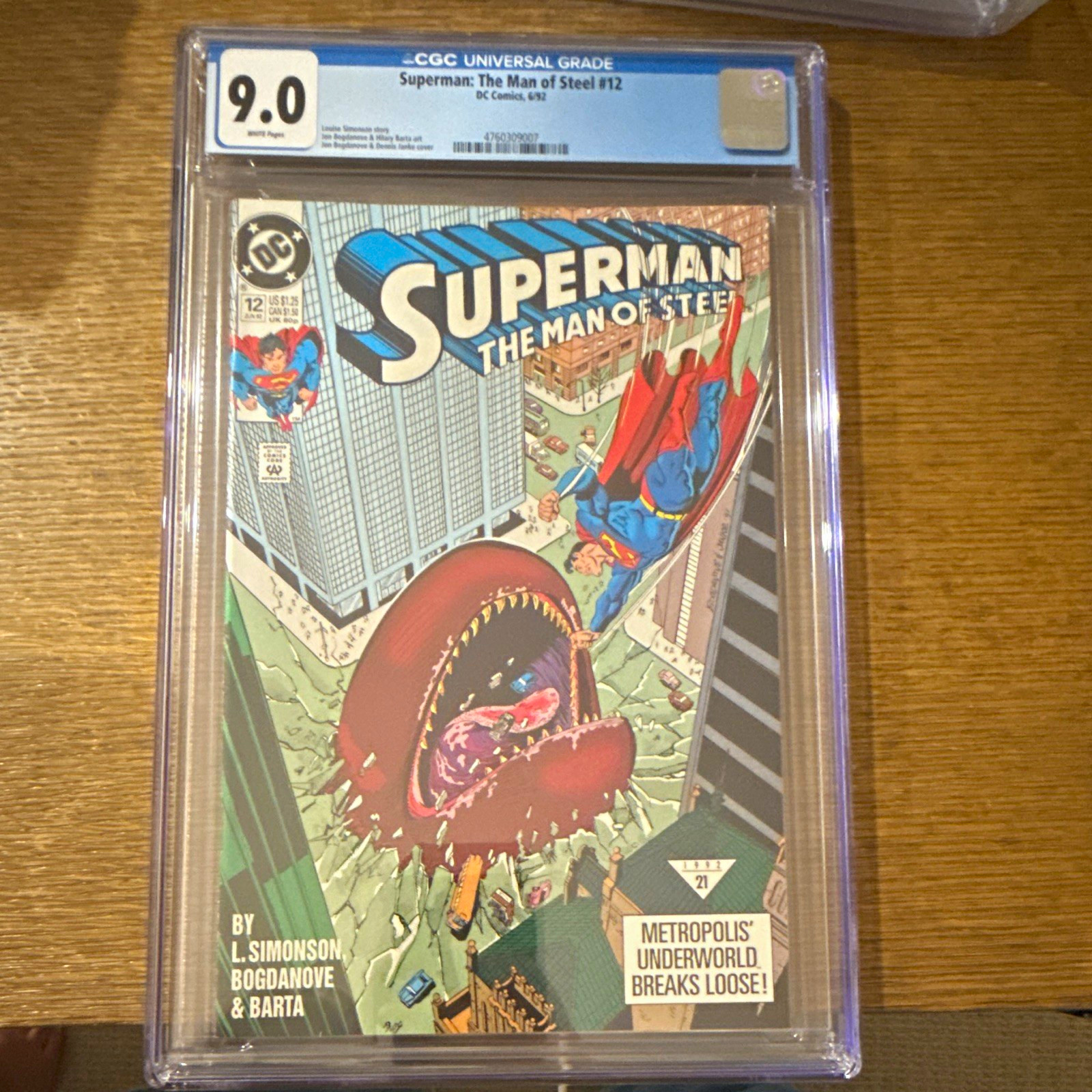 Superman: The Man of Steel #12 CGC 9.0 White Pages DC Comics 1992 #4760309007