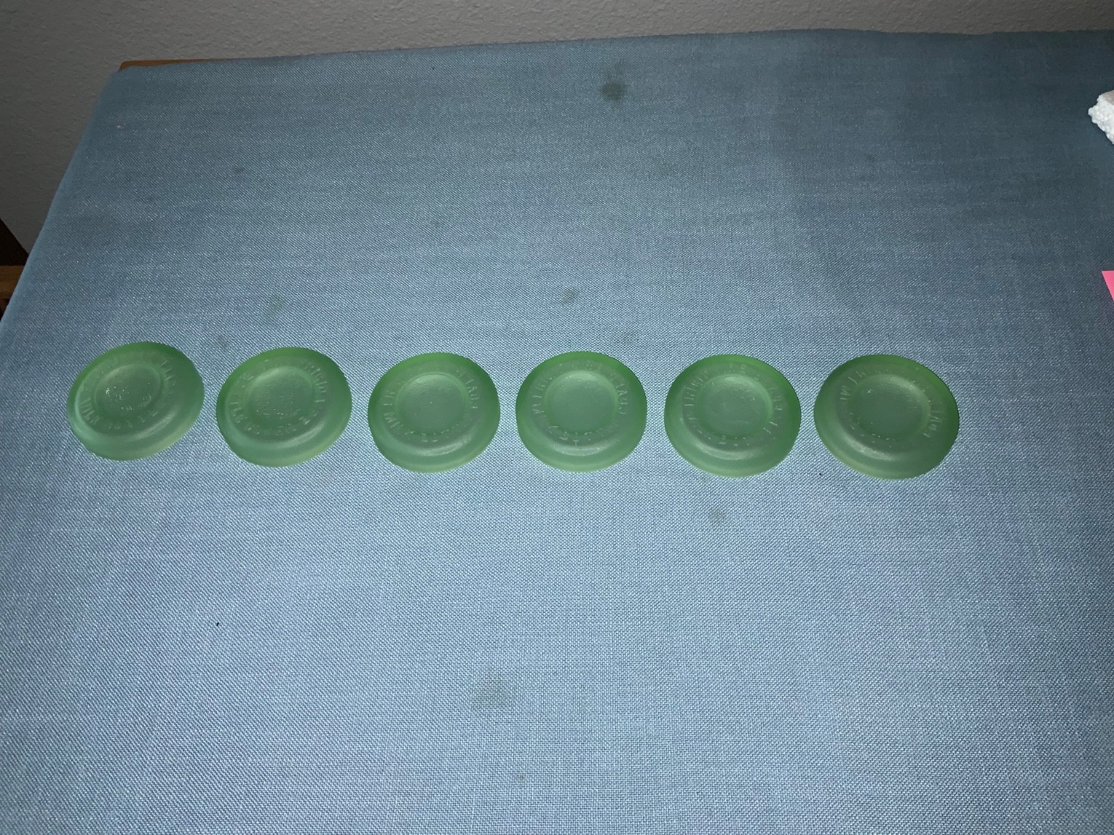 vintage Frigidaire uranium glass milk bottle cover/lid, green