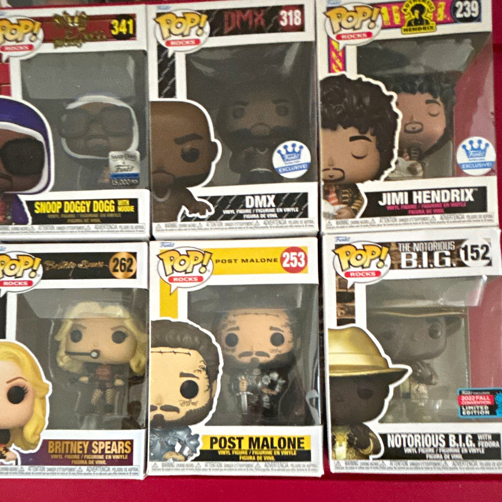 Funko Pop Rocks Vinyl Lot of 5: Snoop #341 DMX #318 Hendrix + Funko Shop