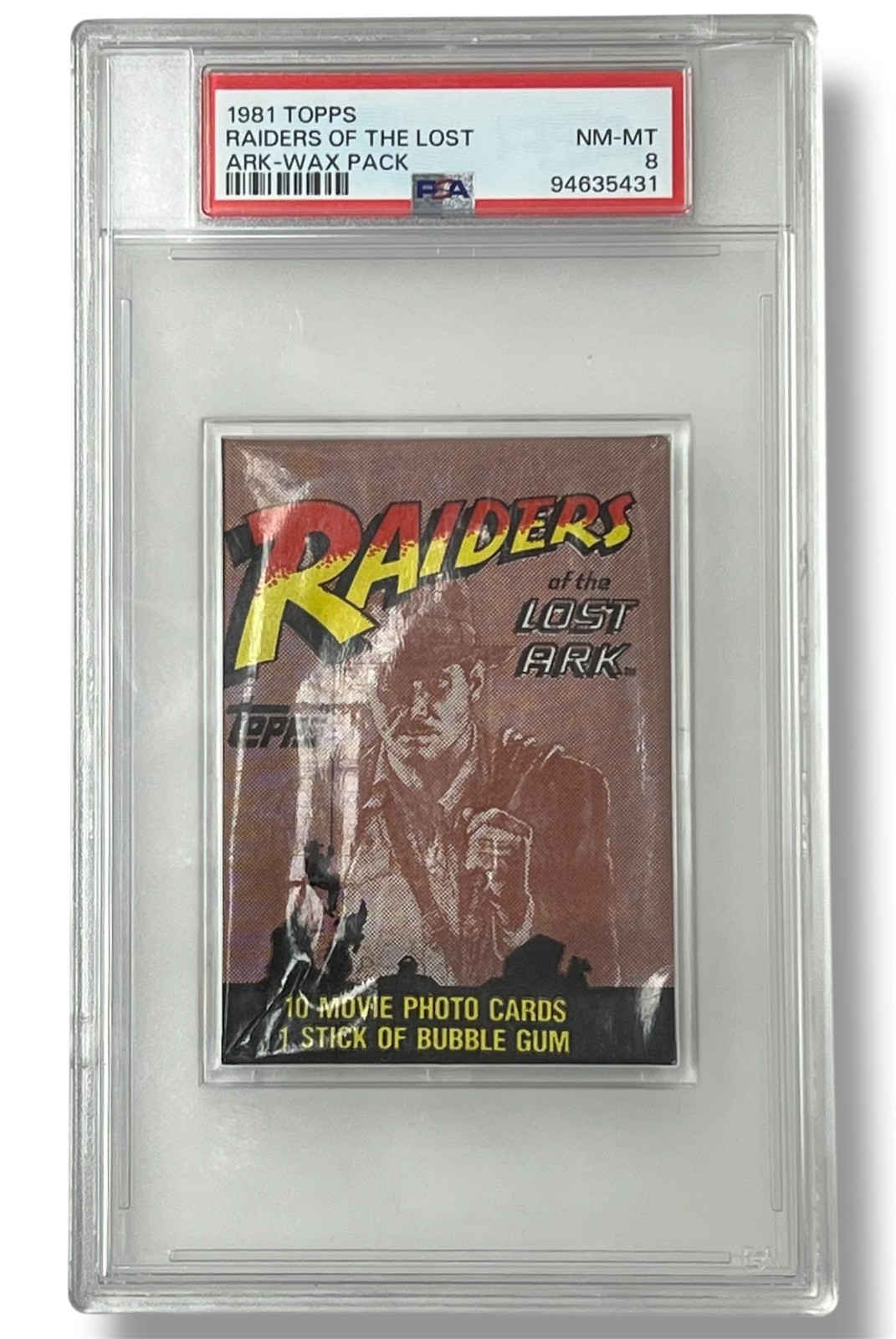1981 Topps Raiders of the Lost Ark Graded Wax Pack PSA 8