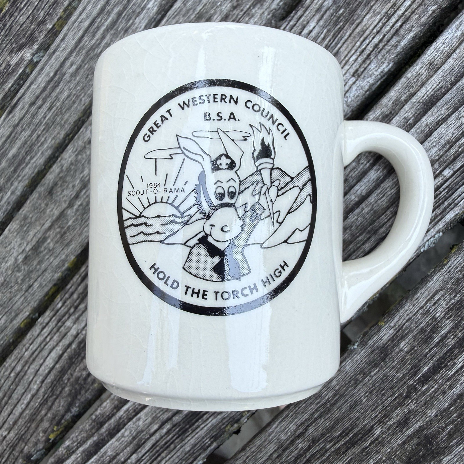 Vintage 1984 BSA Boy Scouts Great Western Council Scout-O-Rama Coffee Mug Vintage 1984 BSA Boy Scouts Great Western Council Scout-O-Rama Coffee Mug