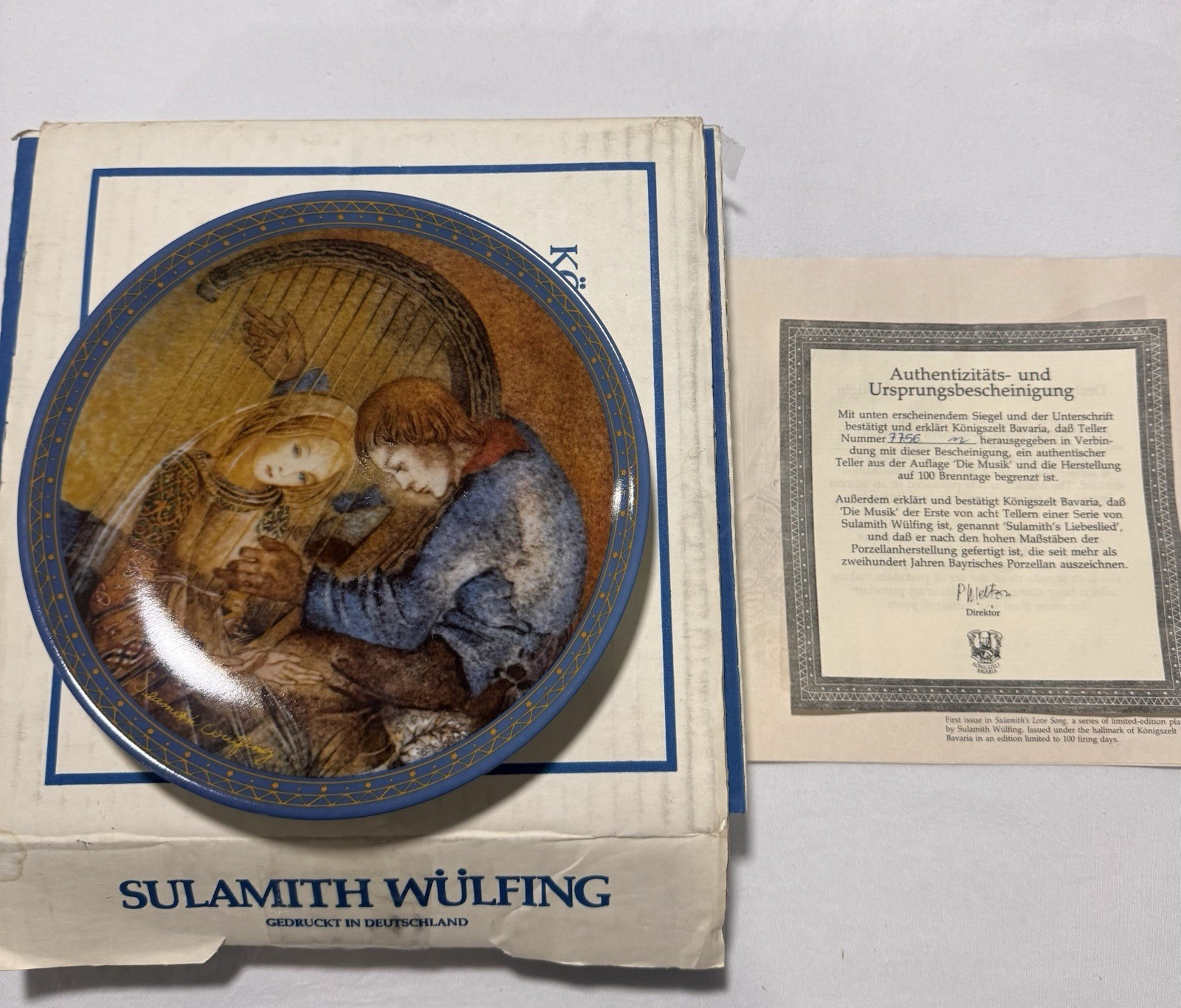 Königszelt Bavaria Sulamith Wülfing Porcelain Plate Angel Child Ltd Ed 7756