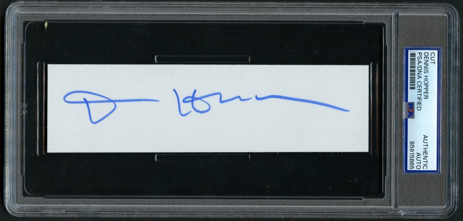 Dennis Hopper signed autograph 2x6.5 Cut Actor Filmmaker Easy Rider RC PSA Slab Dennis Hopper signed autograph 2x6.5 Cut Actor Filmmaker Easy Rider RC PSA Slab