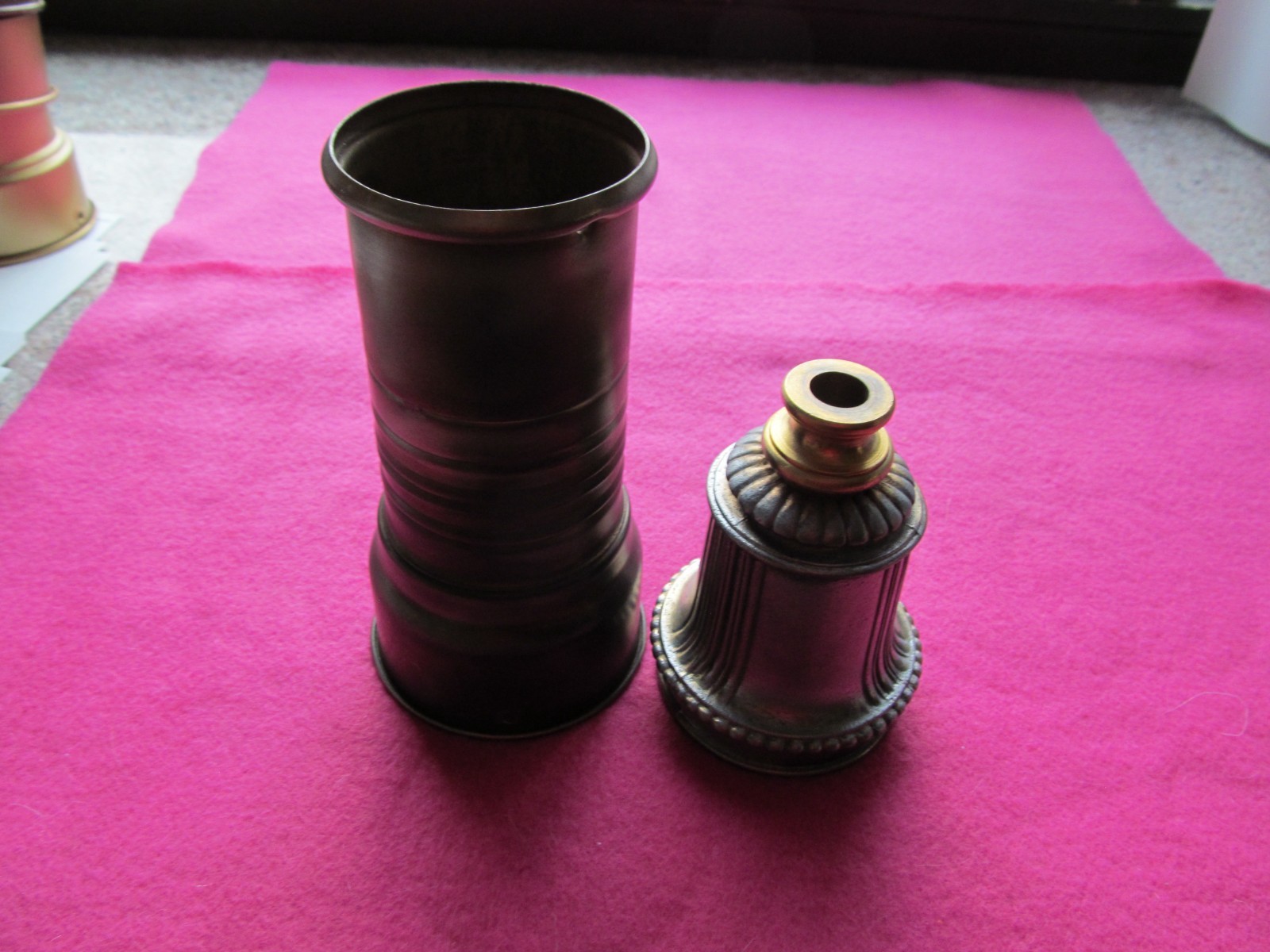 2  Vtg Ornate Cast Metal Floor Lamp Torchiere Shade Holder Part for Restoration