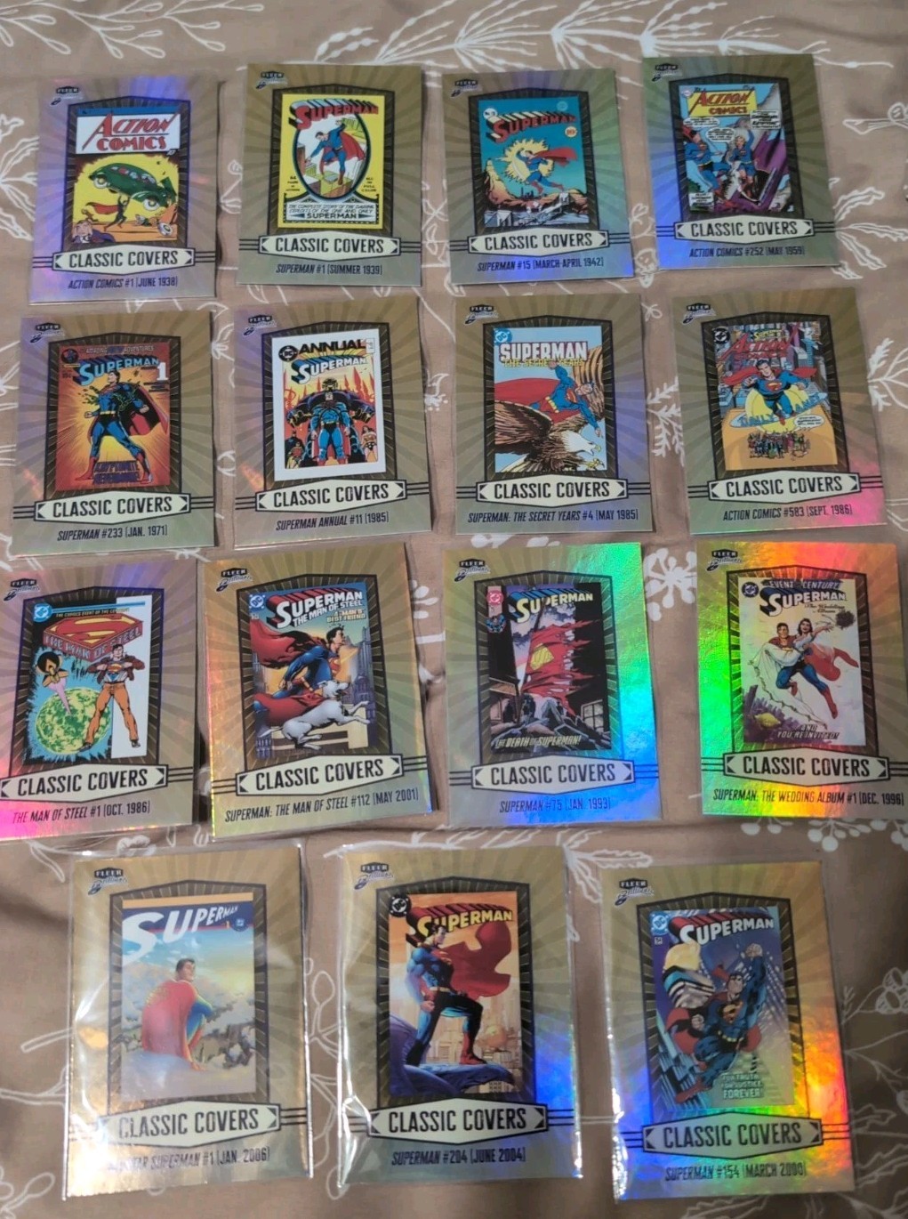 2025 Upper Deck Fleer Brilliants Superman Classic Covers Complete Set CC #1-15 2025 Upper Deck Fleer Brilliants Superman Classic Covers Complete Set CC #1-15