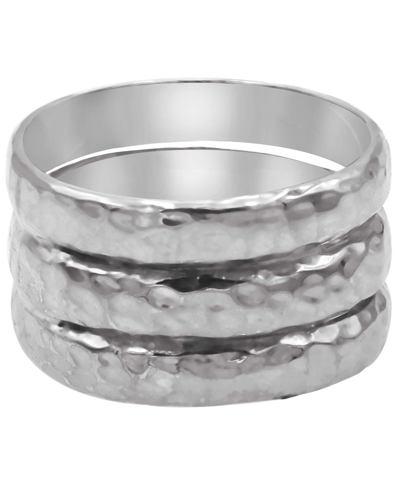 Devata Sterling Silver 925 Bali Hammered Triple Band Ring Size 6 Devata Sterling Silver 925 Bali Hammered Triple Band Ring Size 6