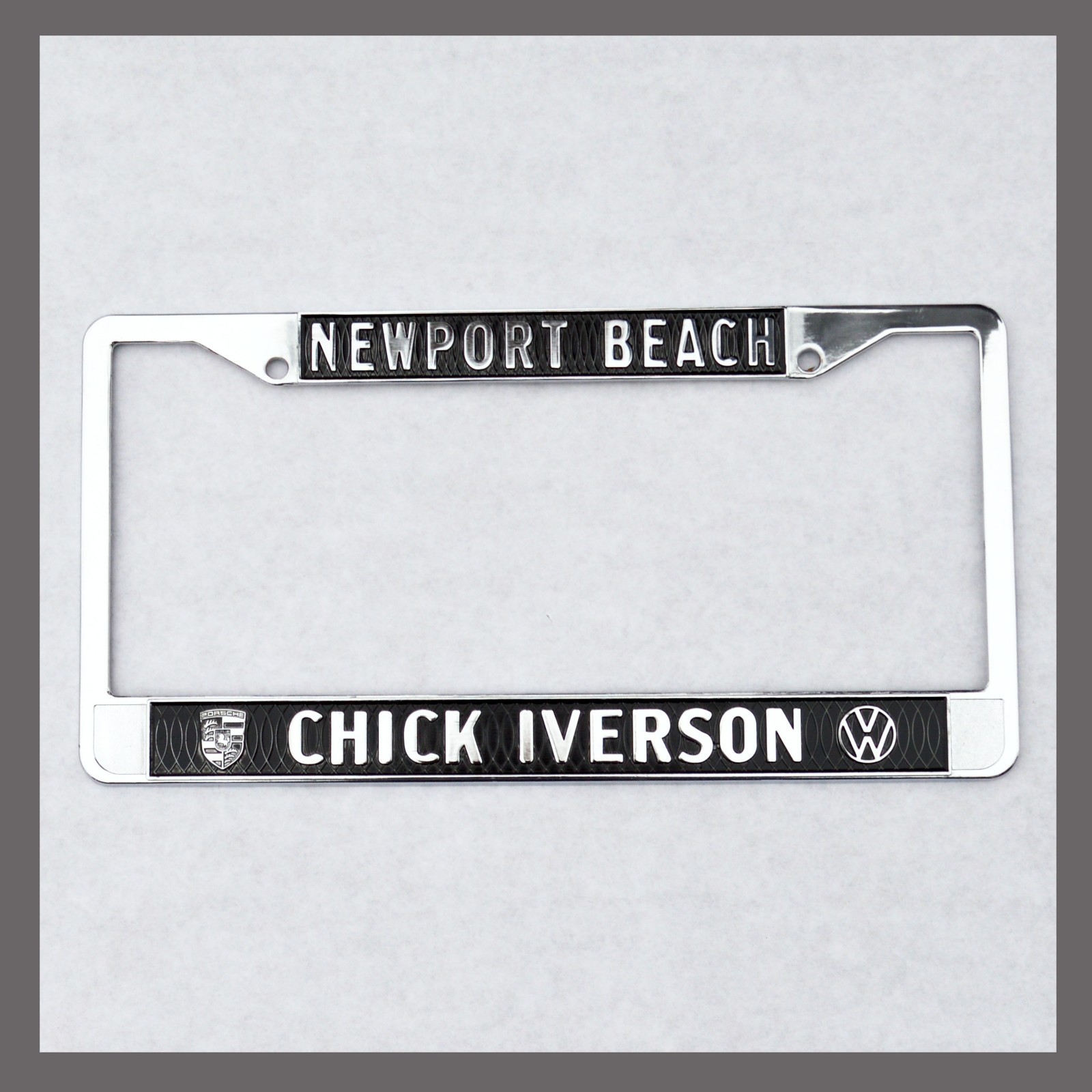 Chick Iverson Porsche VW Volkswagen License Plate Frame Newport Beach California