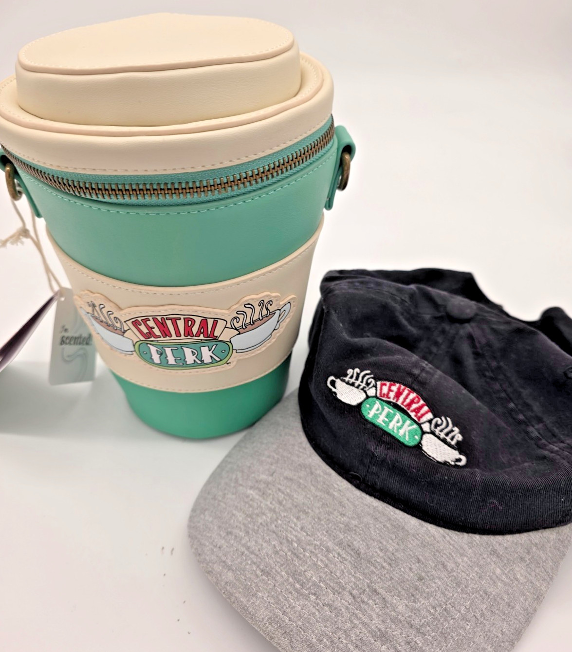 Loungefly Friends Central Perk Coffee Cup Crossbody Bag + Hat Set NWT Loungefly Friends Central Perk Coffee Cup Crossbody Bag + Hat Set NWT