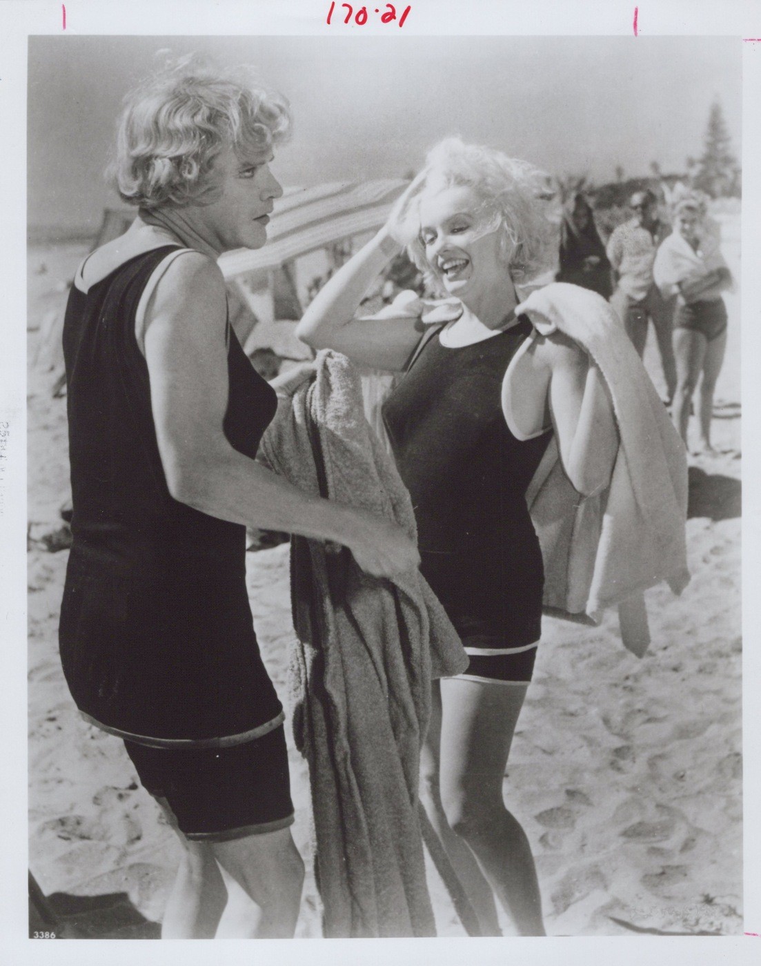 Marilyn Monroe Jack Lemmon Some Like It Hot 1959 Beach CA - c1980s Photo