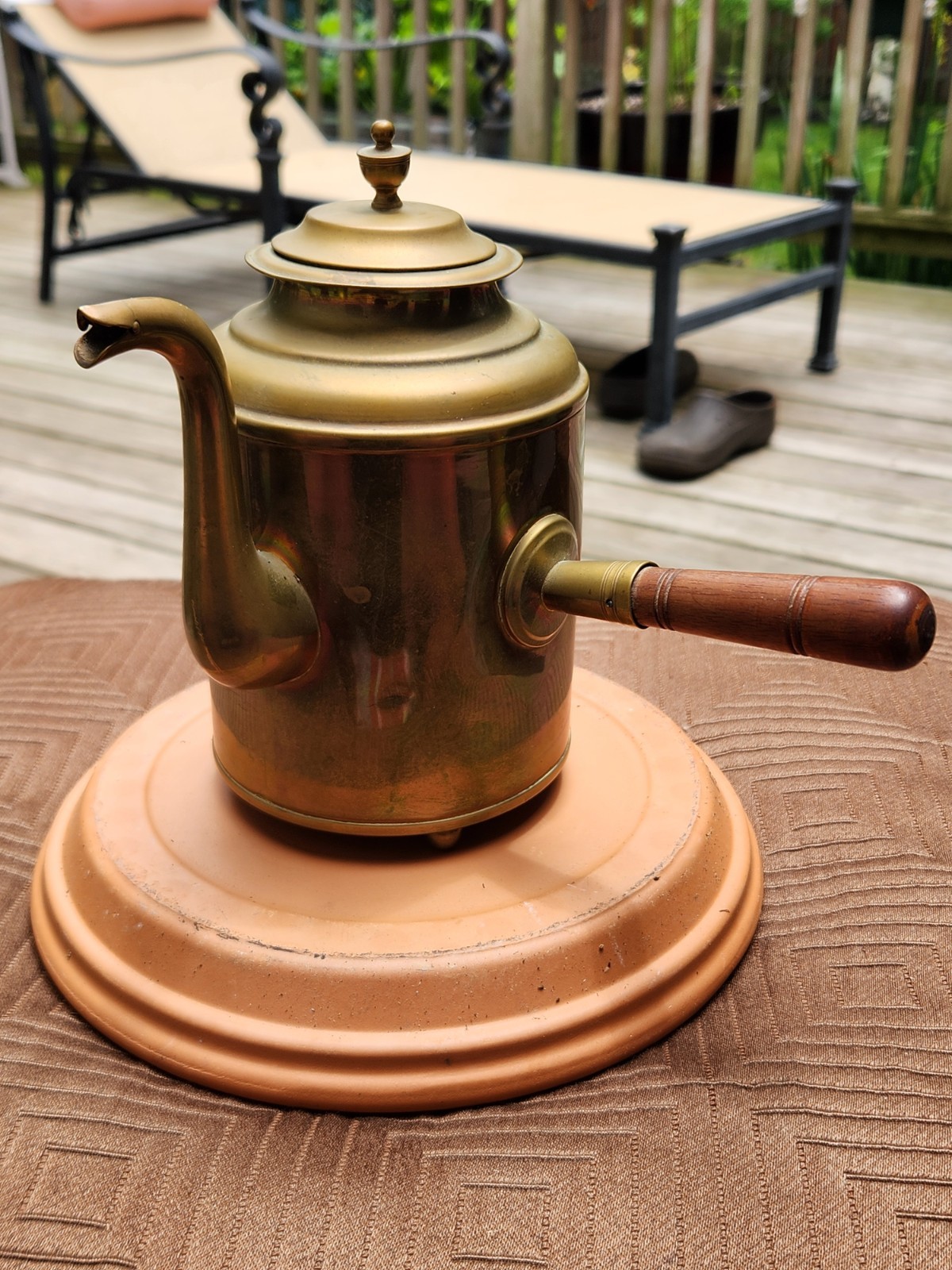 VINTAGE SKULTUNA BRASS COFFEE CHOCOLATE POT COOKWARE
