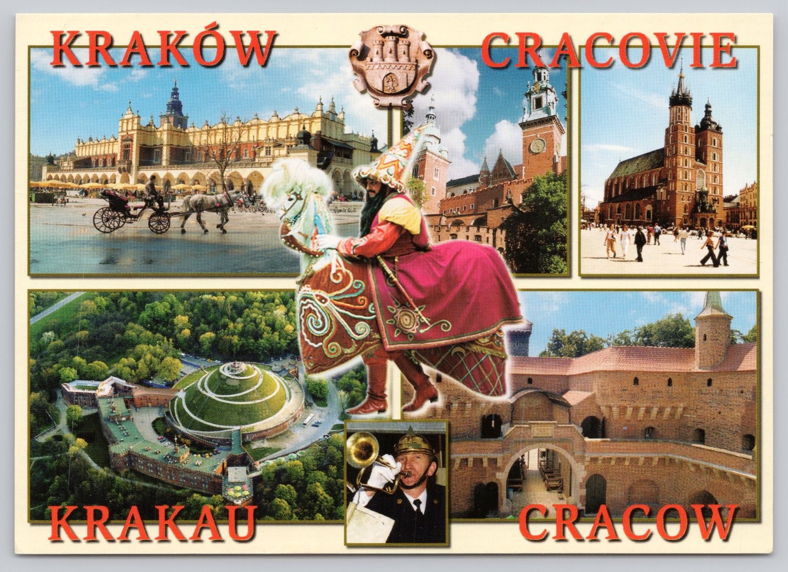Vintage Kraków Photochrome Postcard Featuring Krakow Landmarks Vintage Kraków Photochrome Postcard Featuring Krakow Landmarks