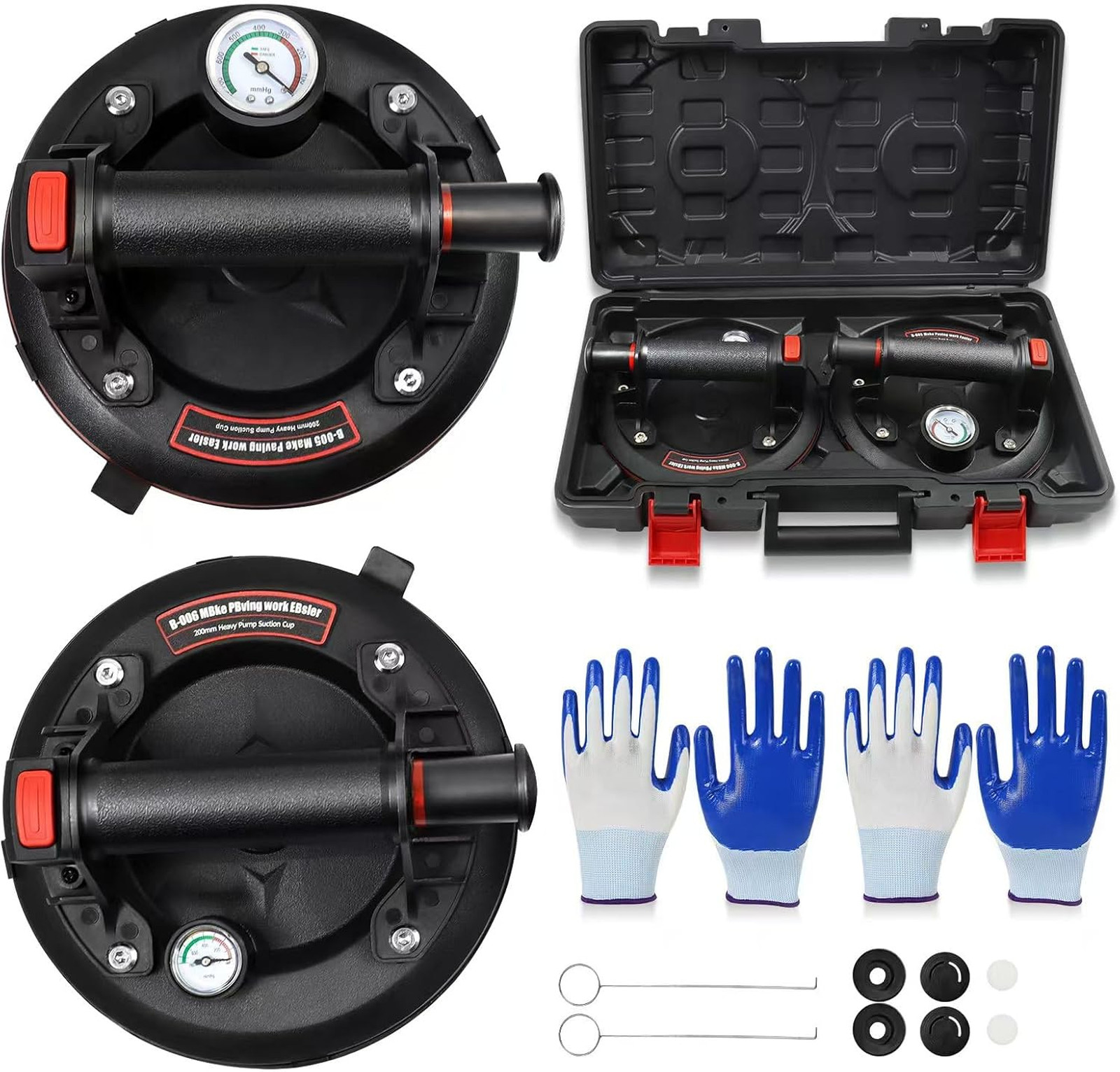 8 Inch Heavy Duty Suction Cups for Glass Window Tile 600 lbs Load Capacity 2