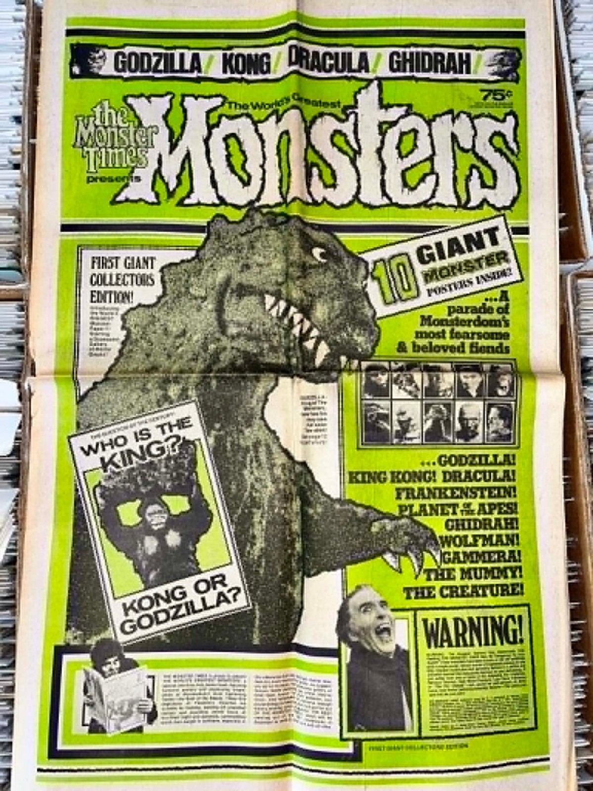 55021: STANLEY PUBLICATIONS THE MONSTER TIMES #1 VG Grade 55021: STANLEY PUBLICATIONS THE MONSTER TIMES #1 VG Grade