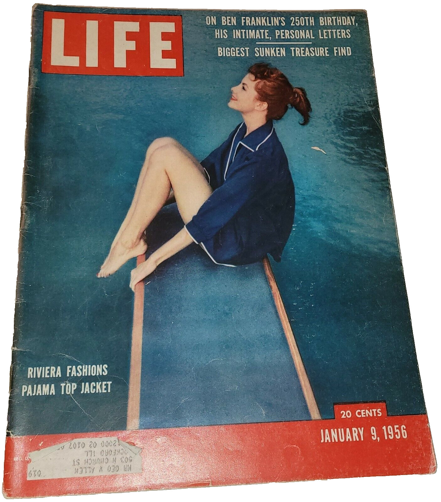 January 9, 1956 LIFE Magazine Car, Jell-O ad B Franklin ads  Jan 1