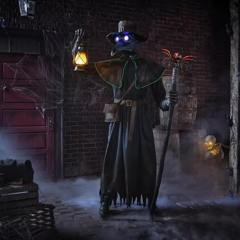 7 Ft Animated LED Plague Doctor Halloween Animatronic Decoration 7 Ft Animated LED Plague Doctor Halloween Animatronic Decoration
