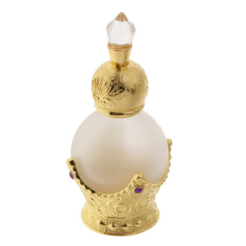 Retro Perfume Glass Bottle Antique Crystal Metal Empty Gift Bottles Decoration