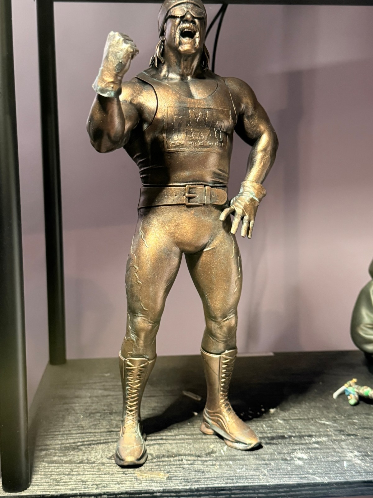 12 Inch Hollywood Hulk Hogan Bronze Finish Statue Hand Painted 3D Print WCW WWE