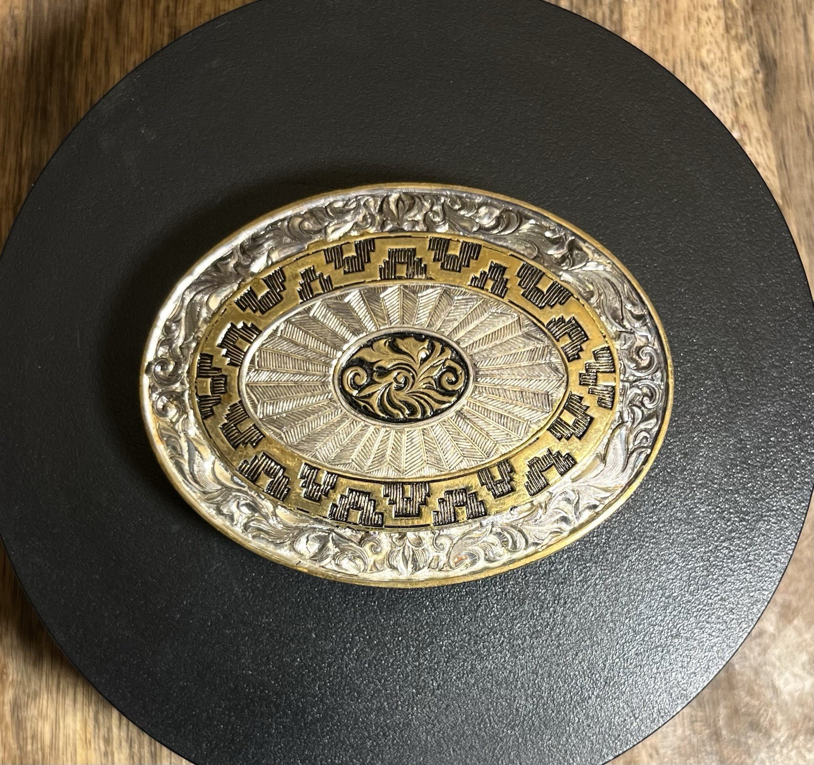 Vintage Crumrine Western Style Belt Buckle