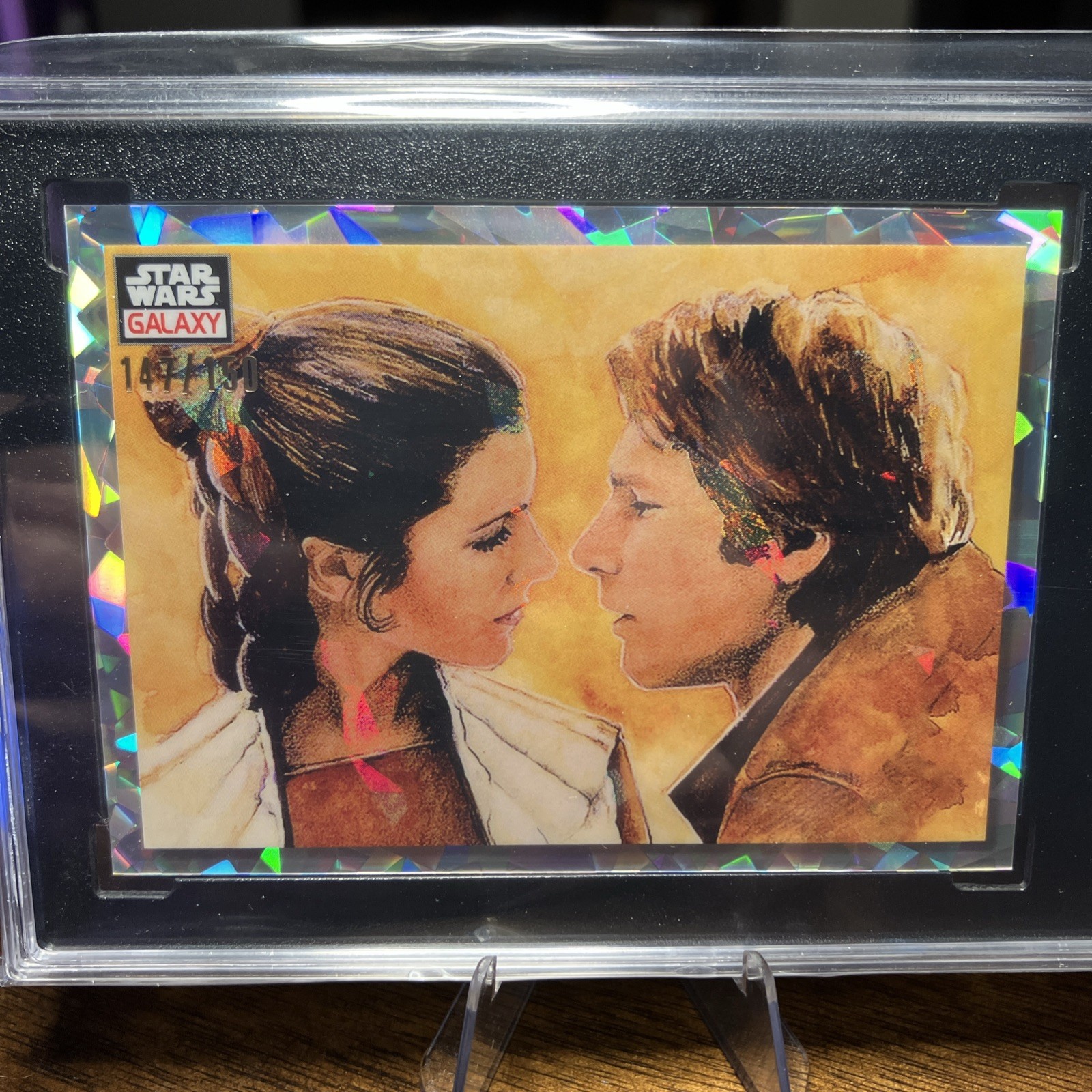 2023 Topps Chrome Star Wars Galaxy The Princess & The Scoundrel #5 Atomic /150