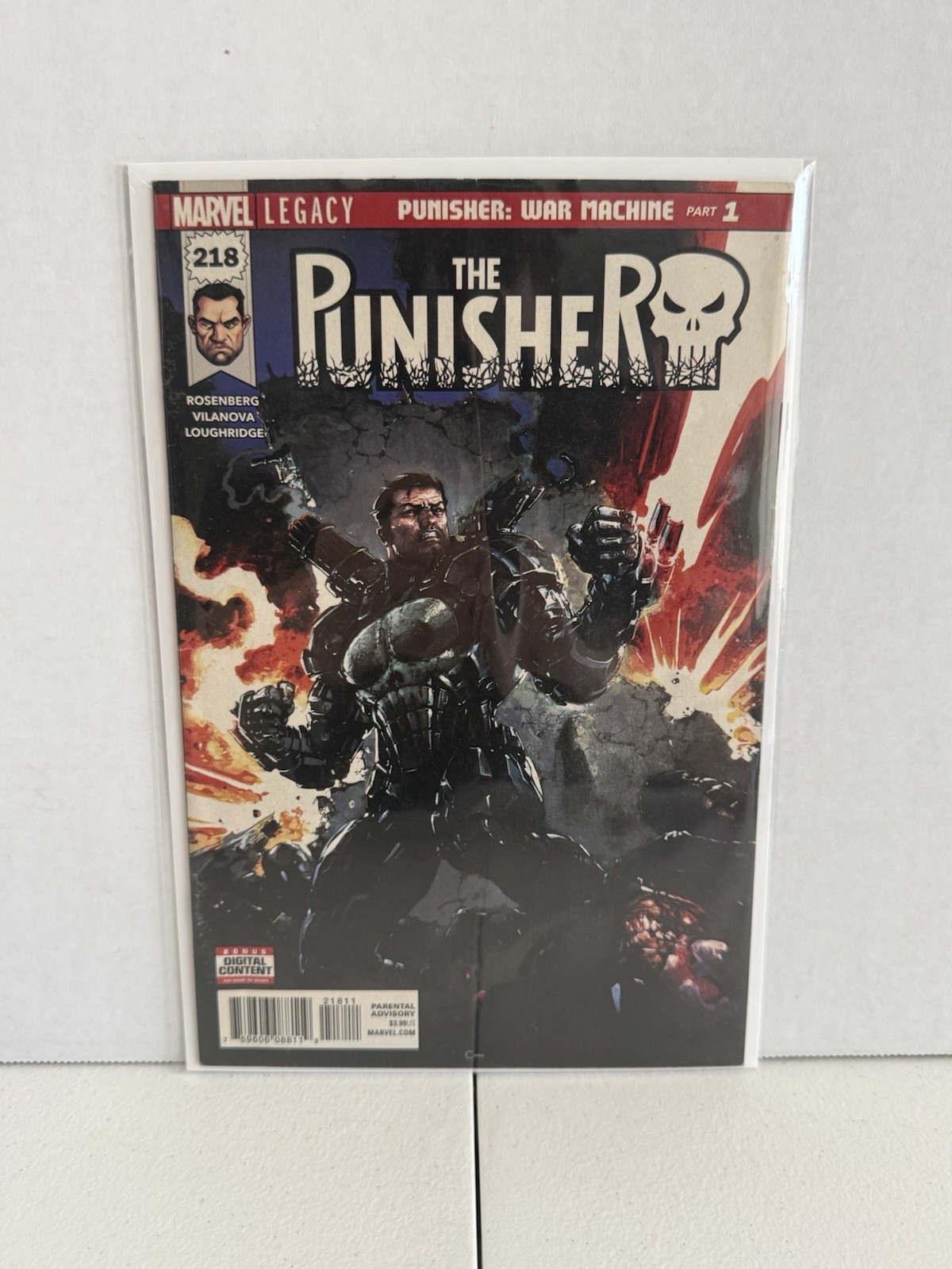 The Punisher 218 2018 First Punisher War Machine Armor HTF Modern Marvel Key