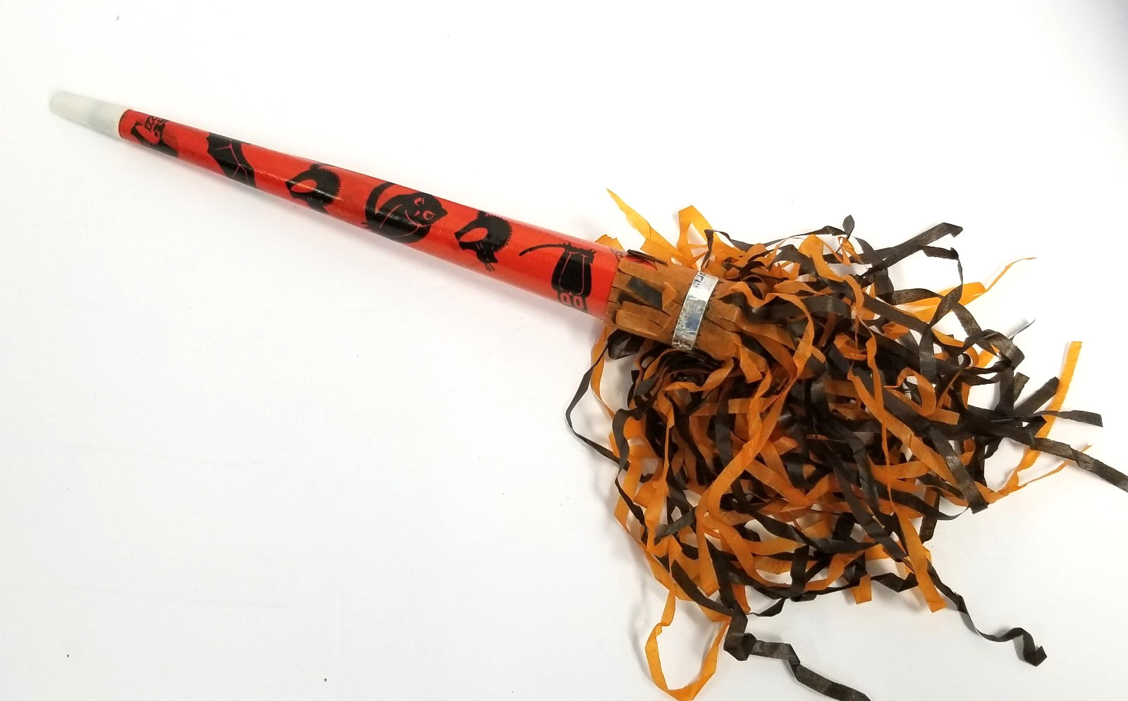 Vintage Cardboard & Crepe Paper Black Cats Owls Bats Halloween Horn Noisemaker