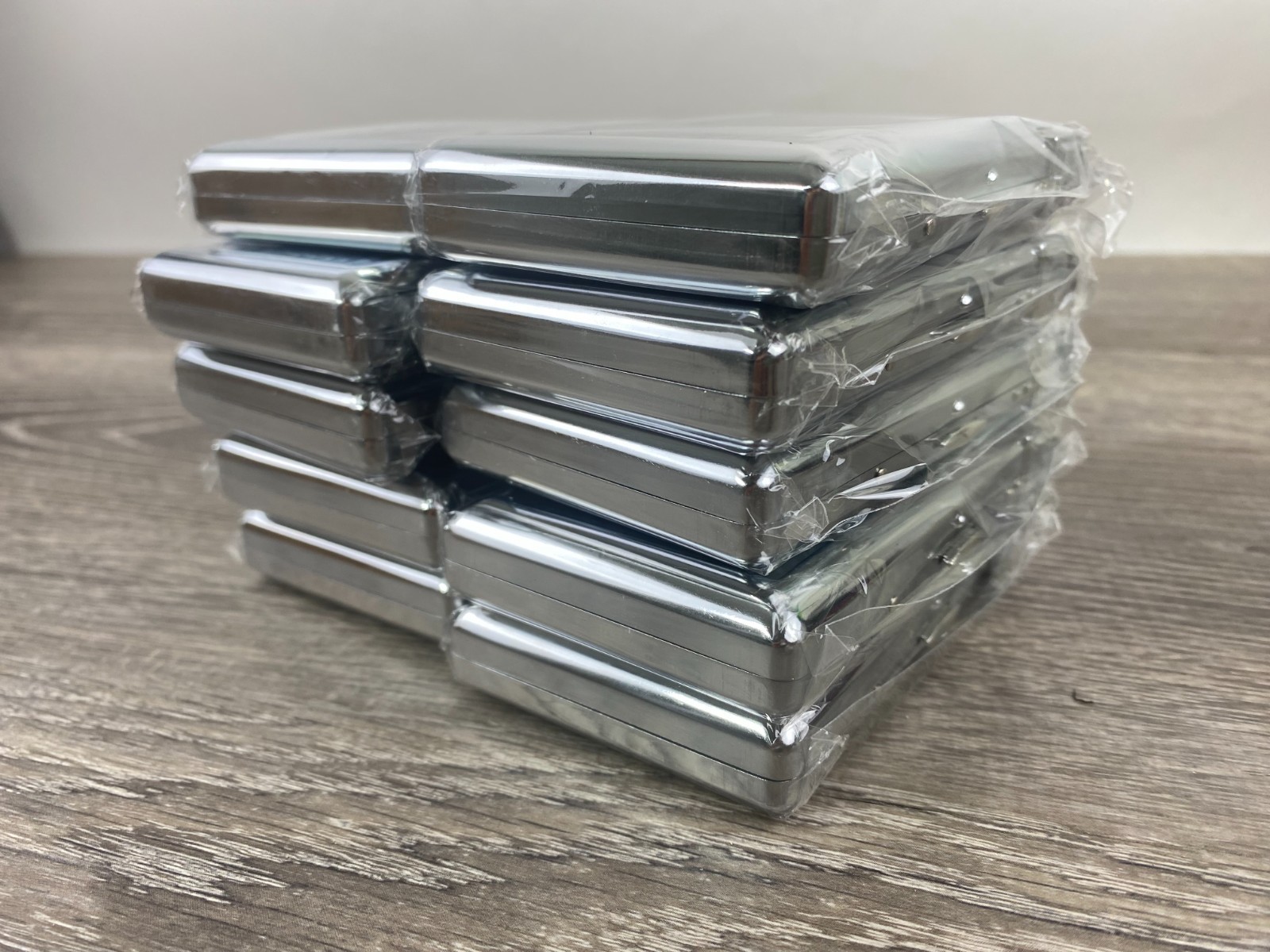 CUSTOM BUNDLE Case w/ Built in Lighter Metal Wallet x10