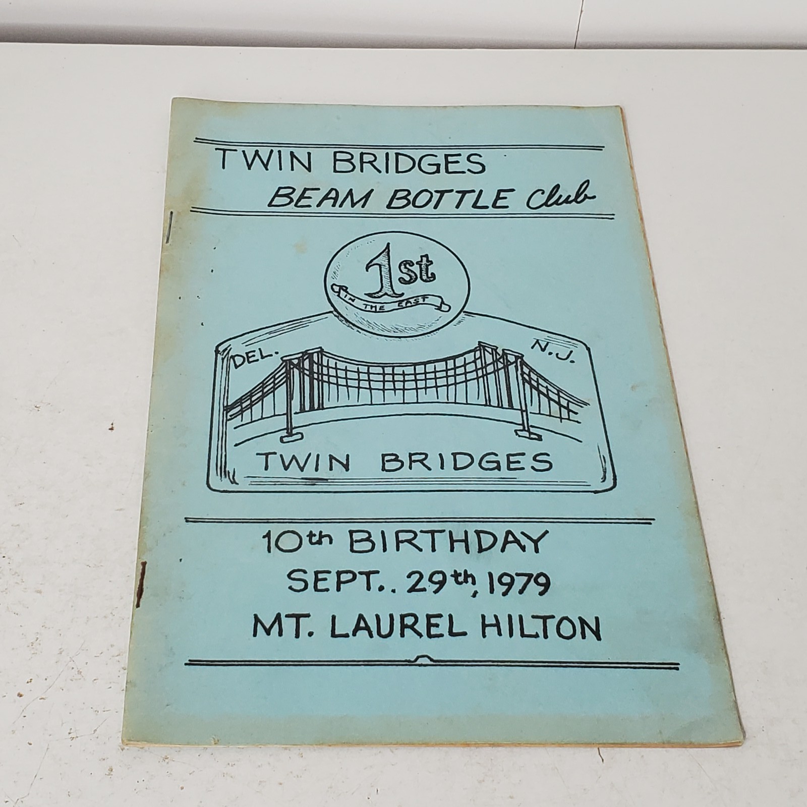 Vintage 1979 Twin Bridges Beam Bottle Club 10th Birthday Program Booklet Jim
