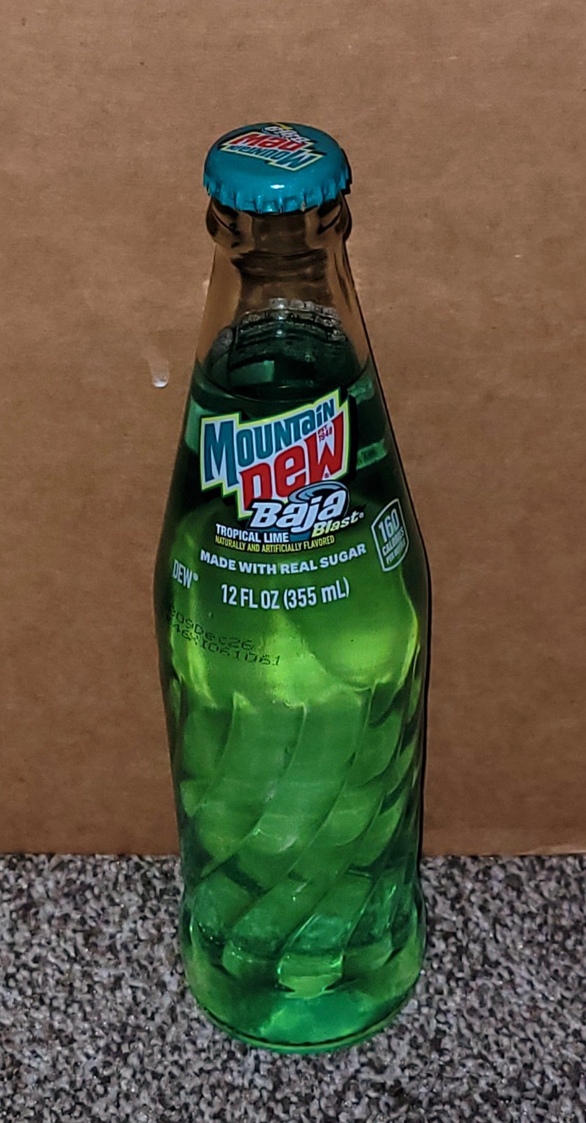 Mountain Dew Baja Blast 12 oz Glass Bottle NEW UNOPENED MADE WITH REAL SUGAR