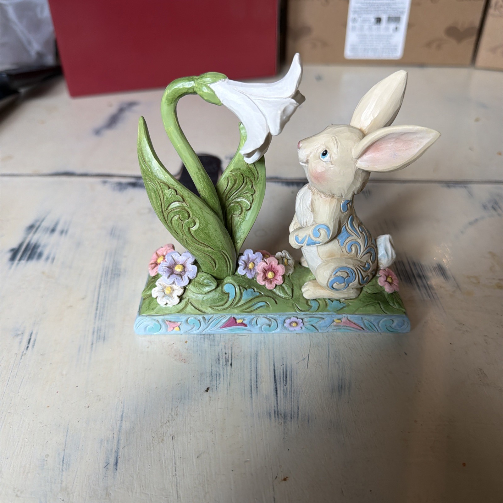 Jim Shore Scent of Spring - Bunny and Easter Lily Figurine 6016368 NEW 2025