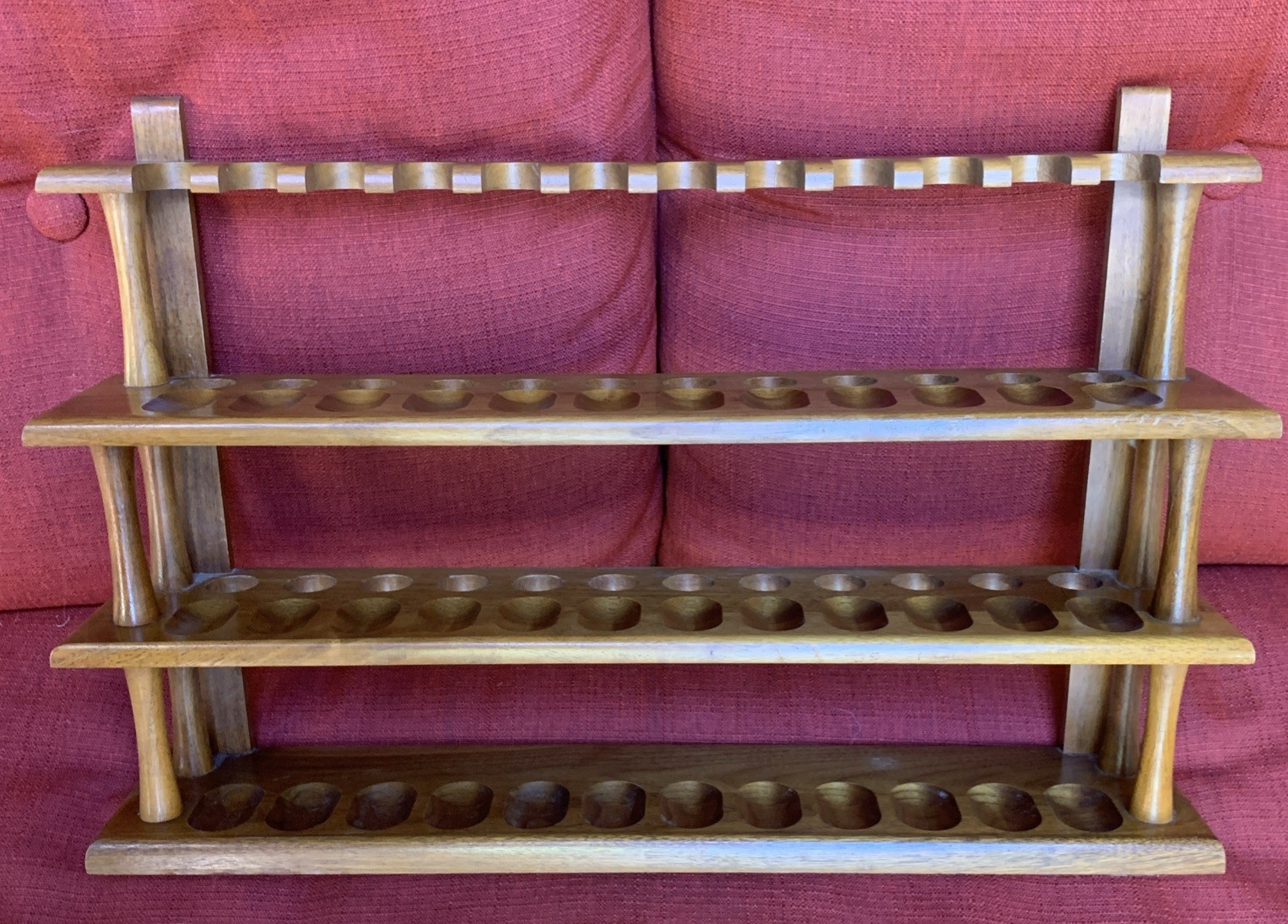 Vintage MCM Decatur Industries Walnut Pipe Rack Stand Holder 36 Pipes 3 Tier USA Vintage MCM Decatur Industries Walnut Pipe Rack Stand Holder 36 Pipes 3 Tier USA