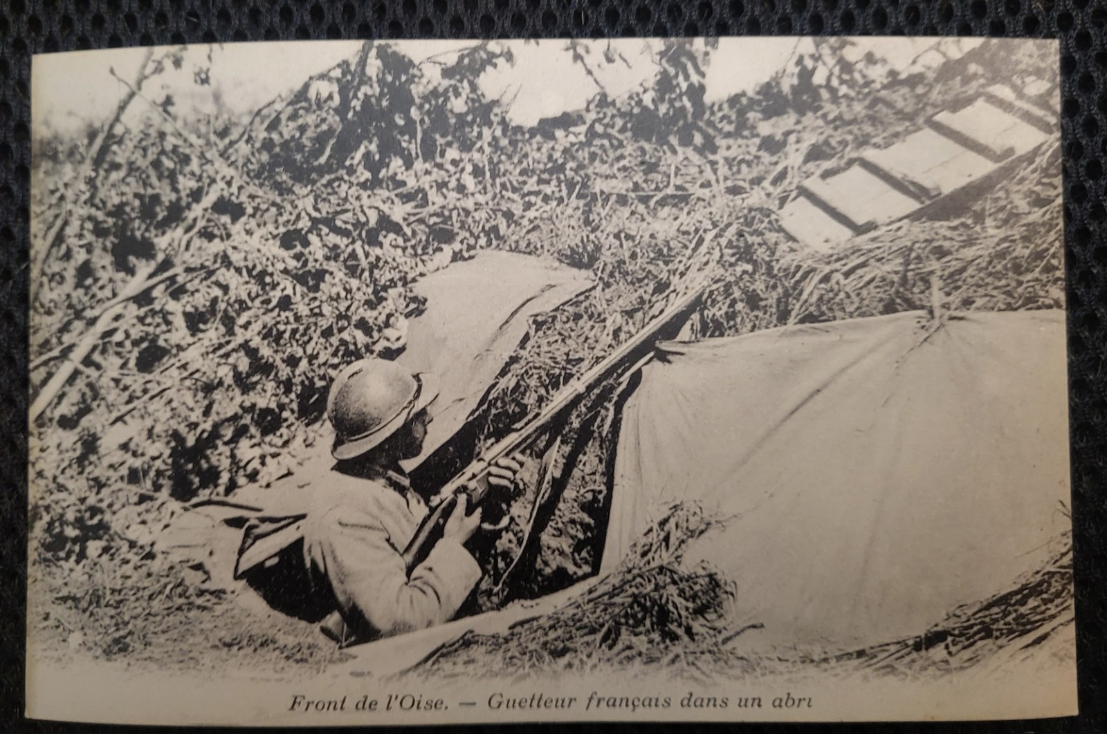 Postcard France WWI 1914 – 1918 Front de L\'Oise French Lookout in Shelter