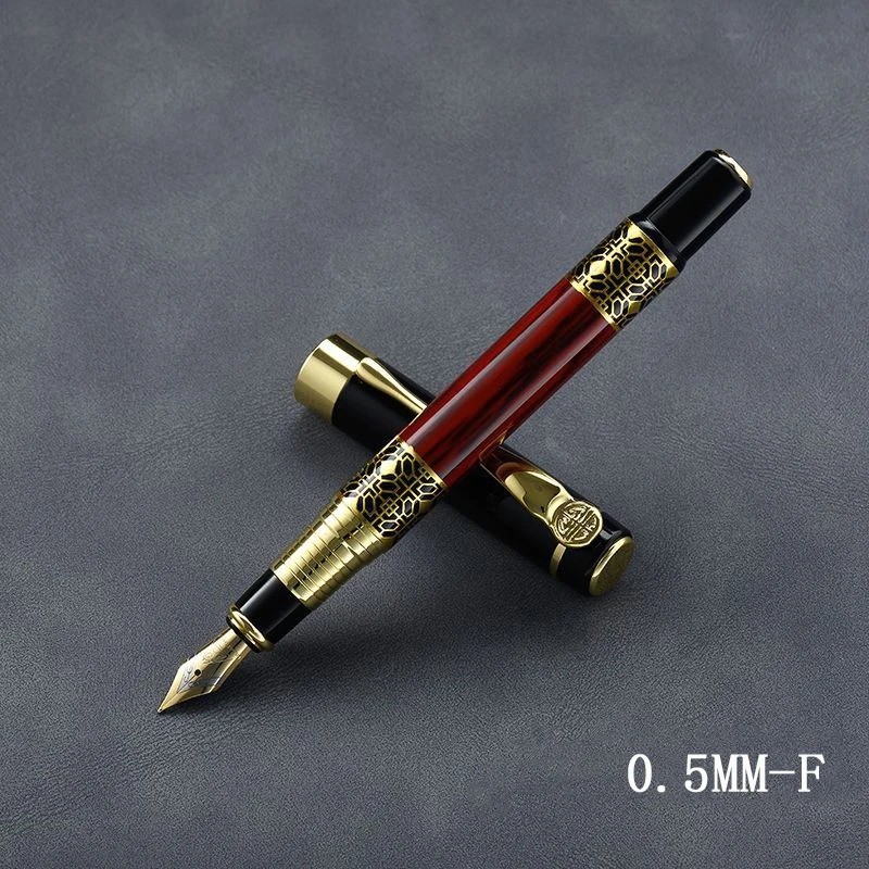 Fine Nib Fountain Pen with Ink Cartridges Metal Refillable Calligraphy Pen