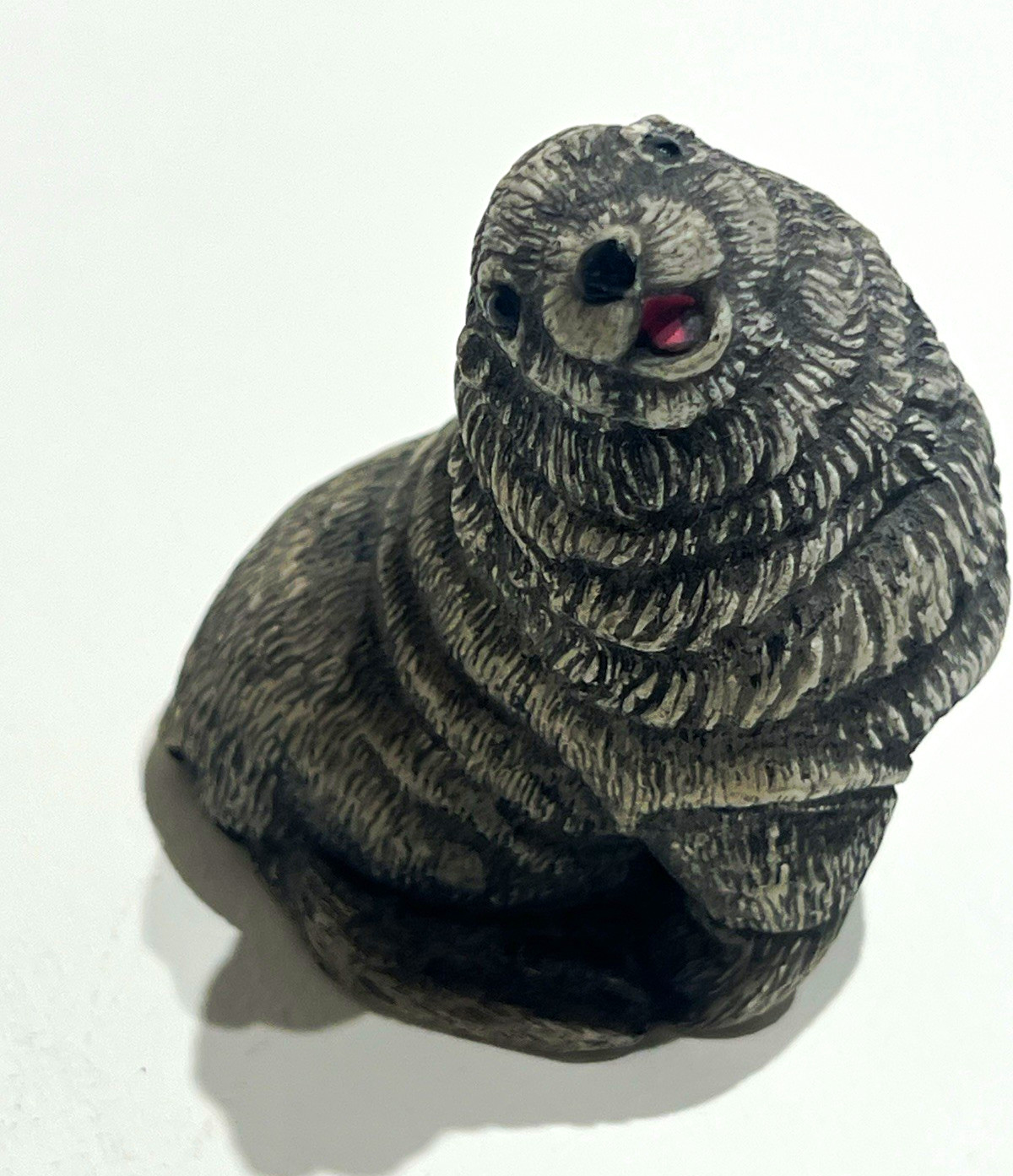 Seal Figurine Collectible Gray Textured Seal Animal Figurine