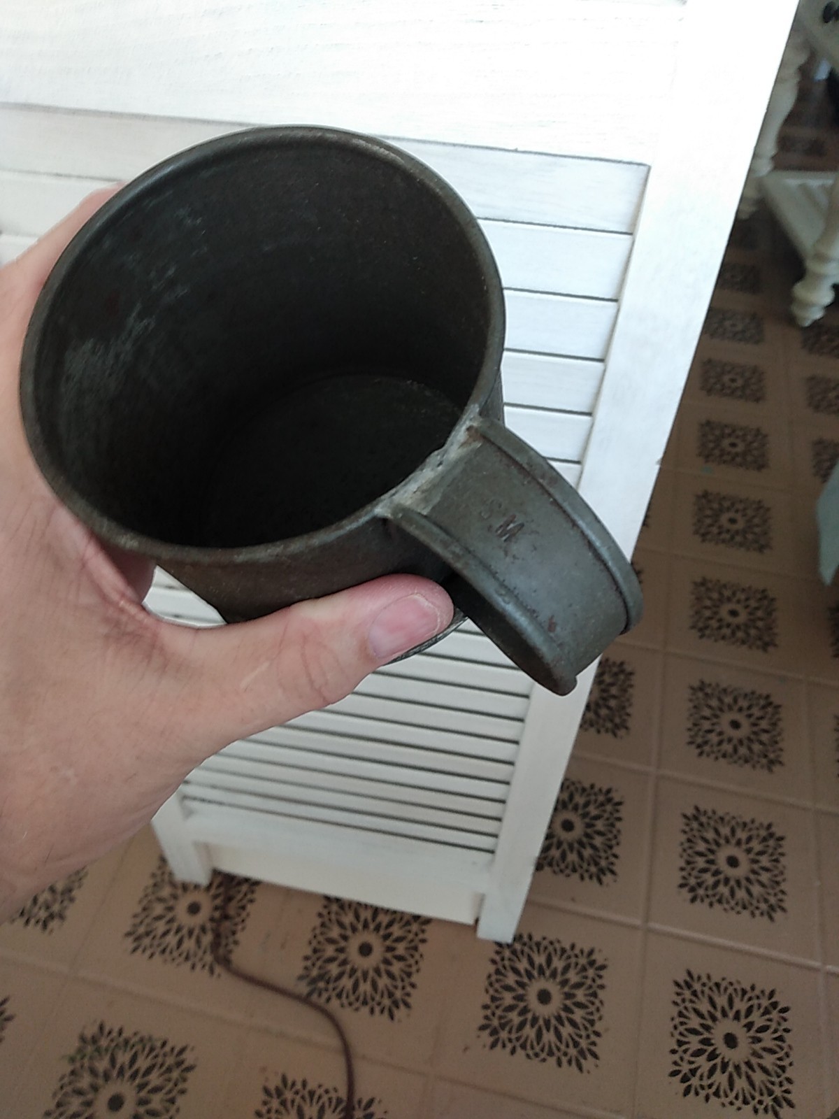 US Indian Wars Government Issued 1880's Tin Cup Mug Stamped N G S M Mass RARE US Indian Wars Government Issued 1880's Tin Cup Mug Stamped N G S M Mass RARE