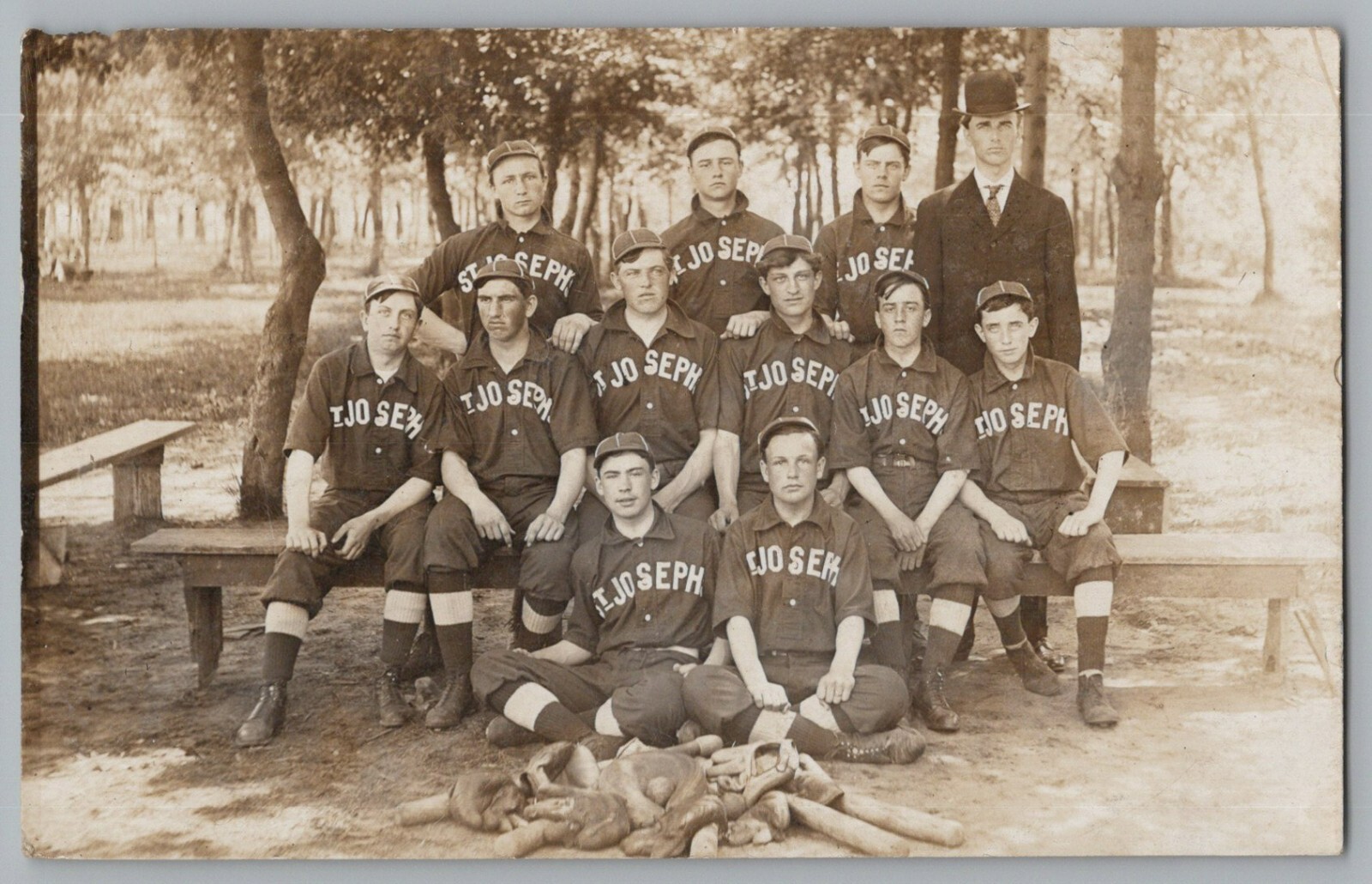 Collegeville Indiana IN 1908 St. Joseph Baseball Team Real Photo Postcard RPPC Collegeville Indiana IN 1908 St. Joseph Baseball Team Real Photo Postcard RPPC