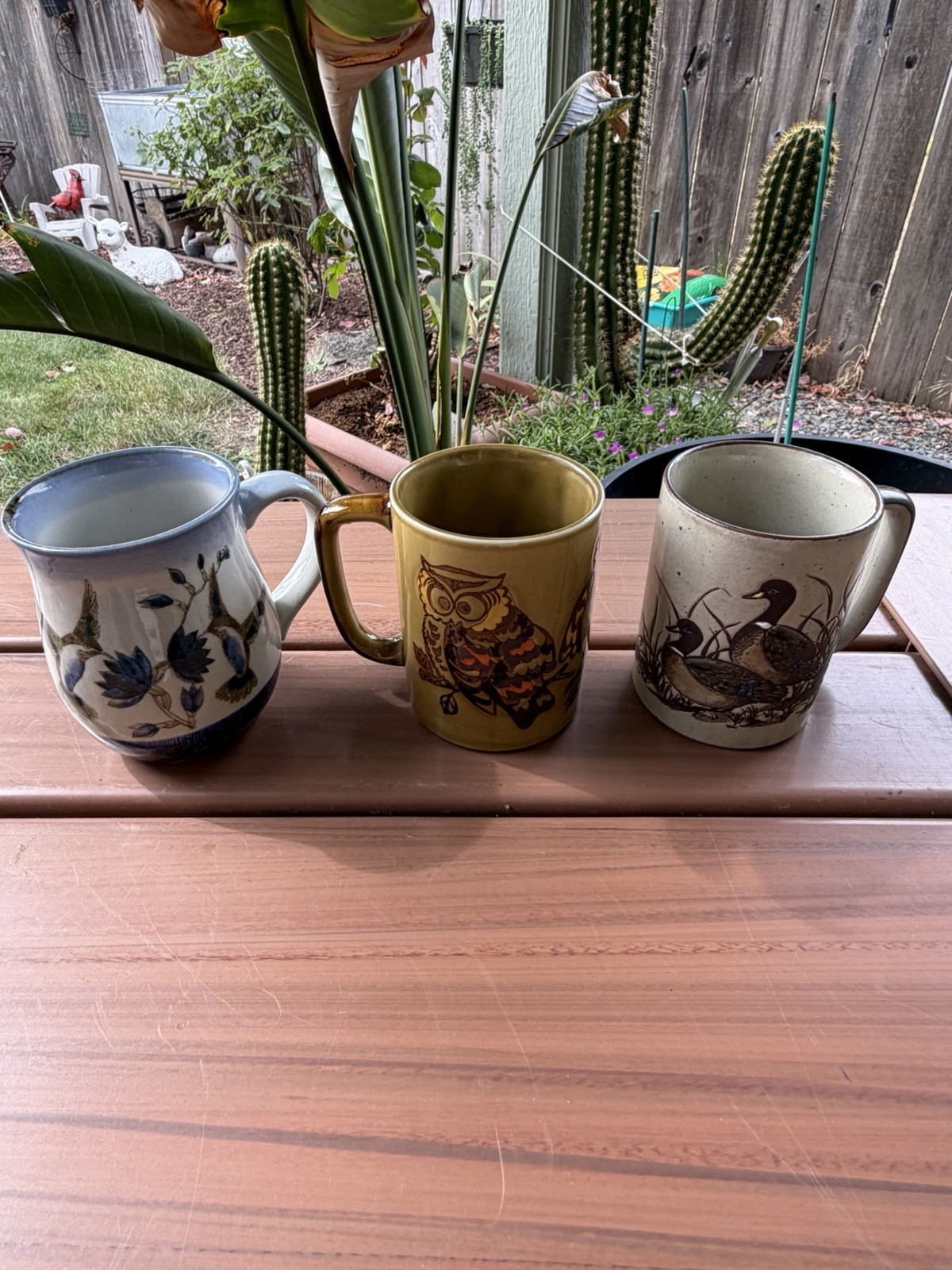 ☕️Lot Of 3 Vintage Otagiri Coffee Mugs: Hummingbird Owl Goose ☕️Lot Of 3 Vintage Otagiri Coffee Mugs: Hummingbird Owl Goose