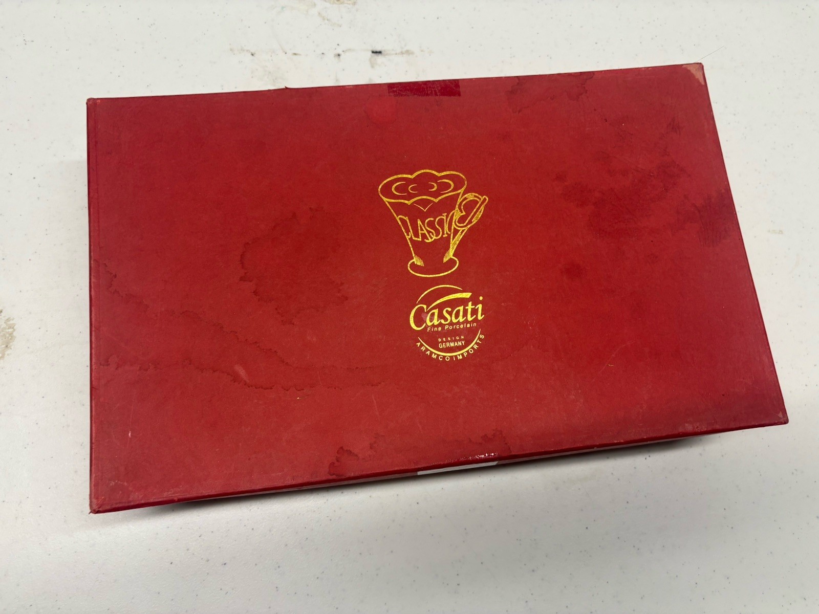 Casati Designed Germany Fine Porcelain Espresso Cup Saucer Set 6 Floral Boxed