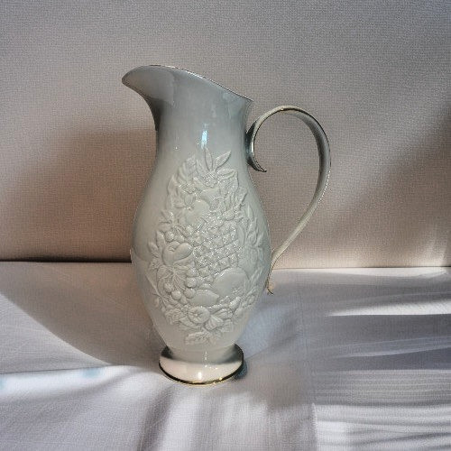 VTG 1990 Lenox Fruits of Life Pitcher Ivory China 24K Gold Rim 28 Oz Retired EUC VTG 1990 Lenox Fruits of Life Pitcher Ivory China 24K Gold Rim 28 Oz Retired EUC
