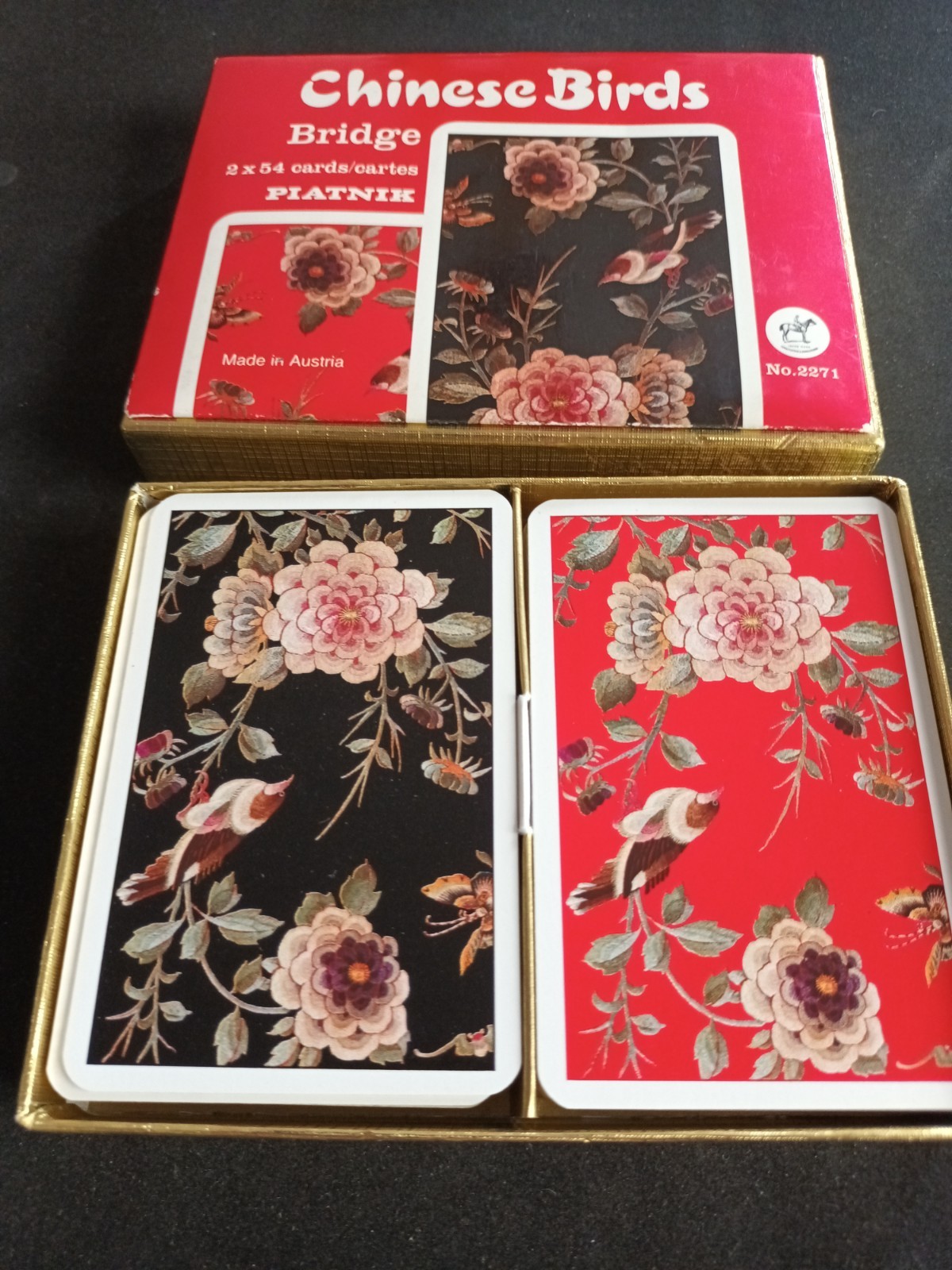 Vintage Piatnik Chinese Birds Playing Cards Chinese Birds Double Set 2271 W1 Vintage Piatnik Chinese Birds Playing Cards Chinese Birds Double Set 2271 W1
