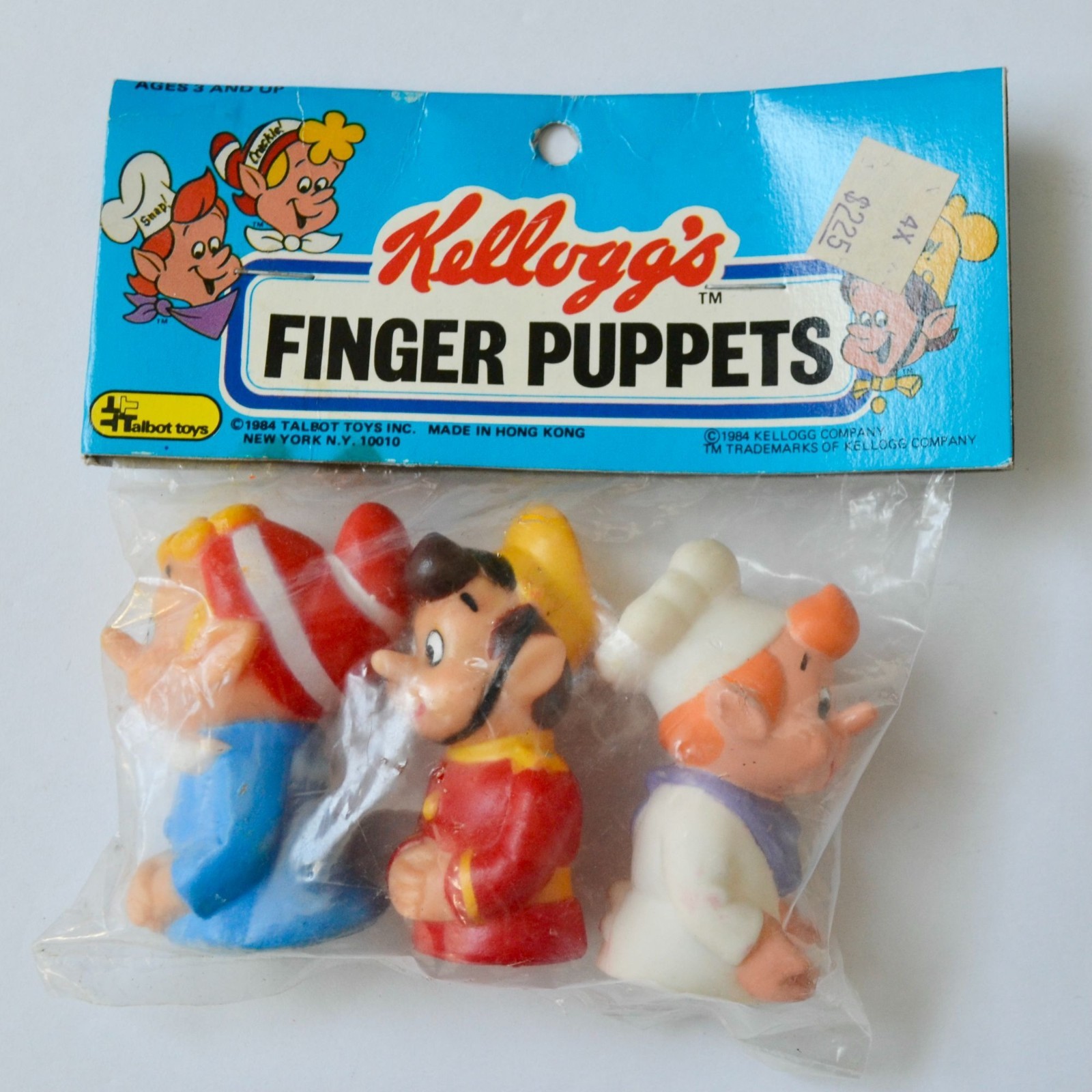 1984 Kellogg's Rice Krispies Snap Crackle Pop Finger Puppets NOS New Vintage