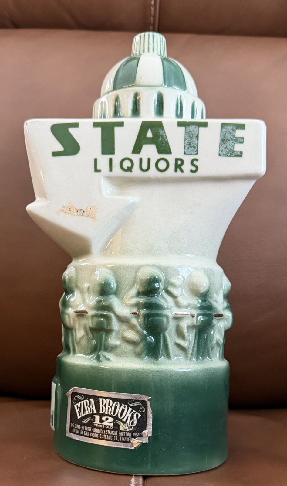 VINTAGE 1969 EZRA BROOKS FLORIDA STATE LIQUOR DECANTER