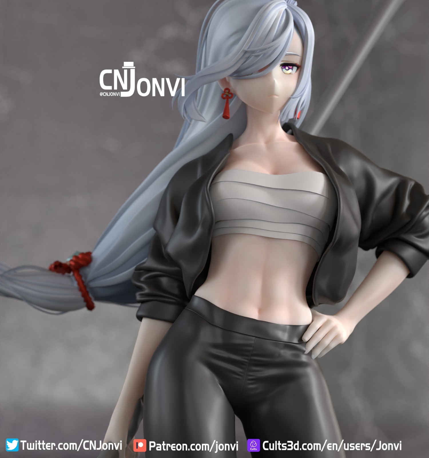 Shenhe Diorama Figure Resin from Genshin Impact Printed Statue