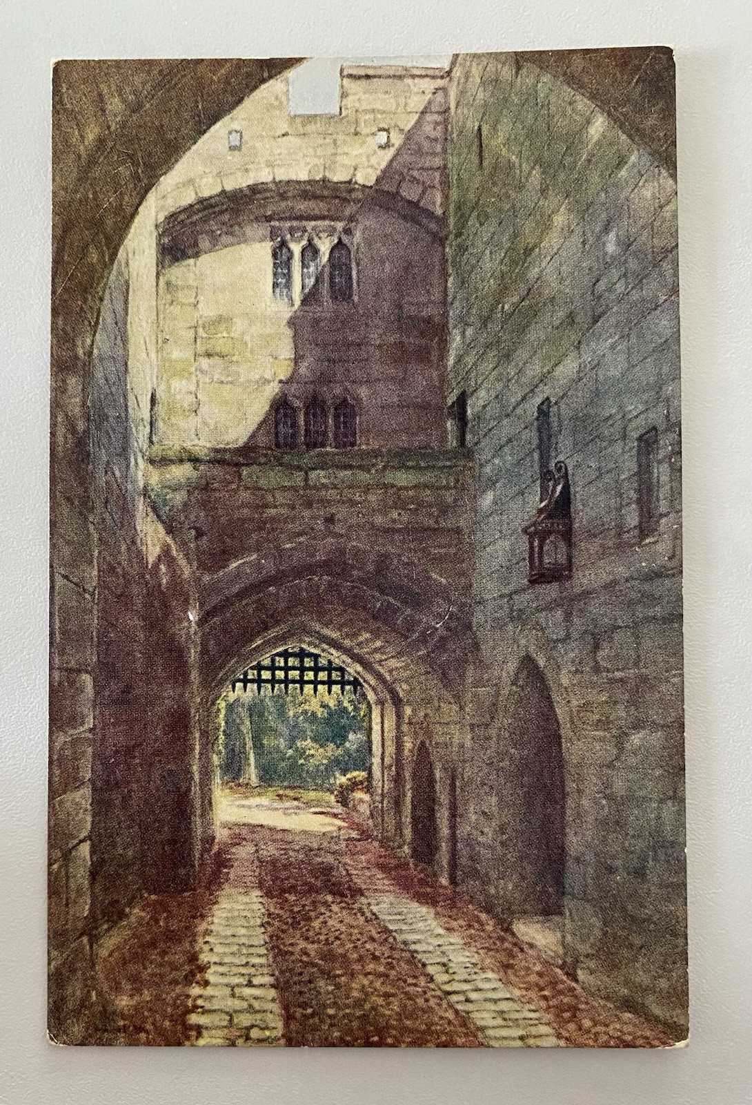 England. Warwick Castle Gate House Copyright Water Coloring Unposted. D78 England. Warwick Castle Gate House Copyright Water Coloring Unposted. D78