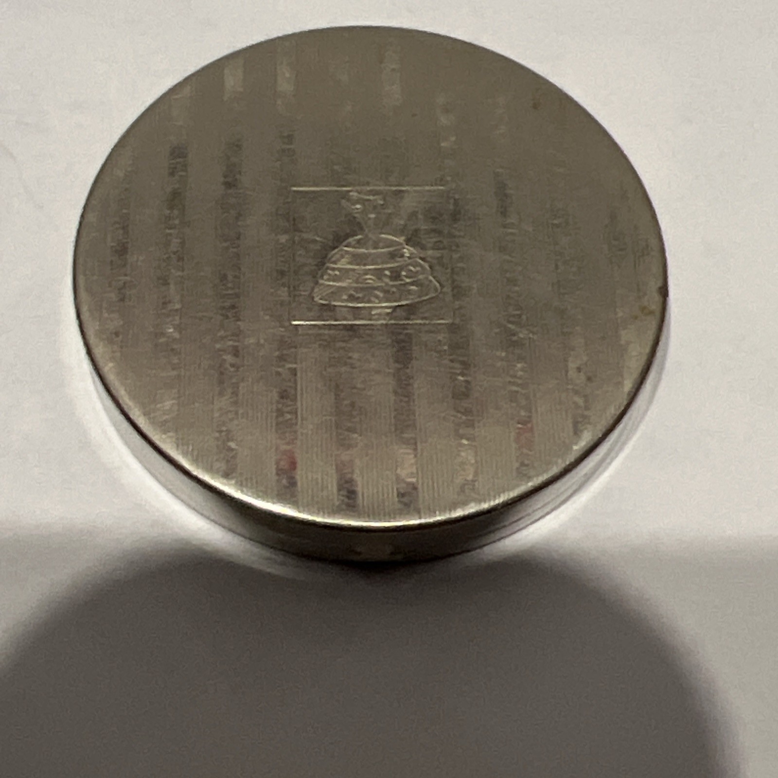 Art Deco Tre Jur Pressed Powder Compact c1920s Full Skirt Logo Sampler Puff Vtg