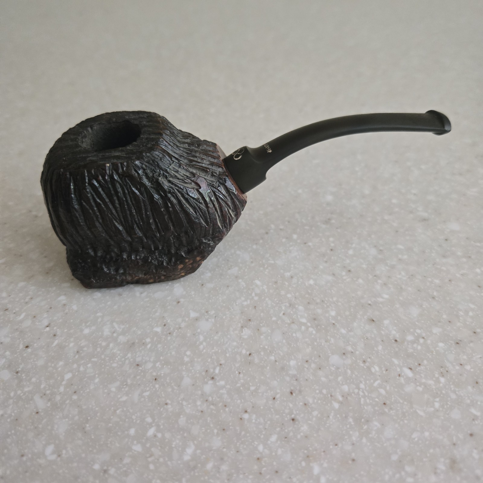 Vintage Jeantet France Rusticated Finish Briar Tobacco Pipe-5\