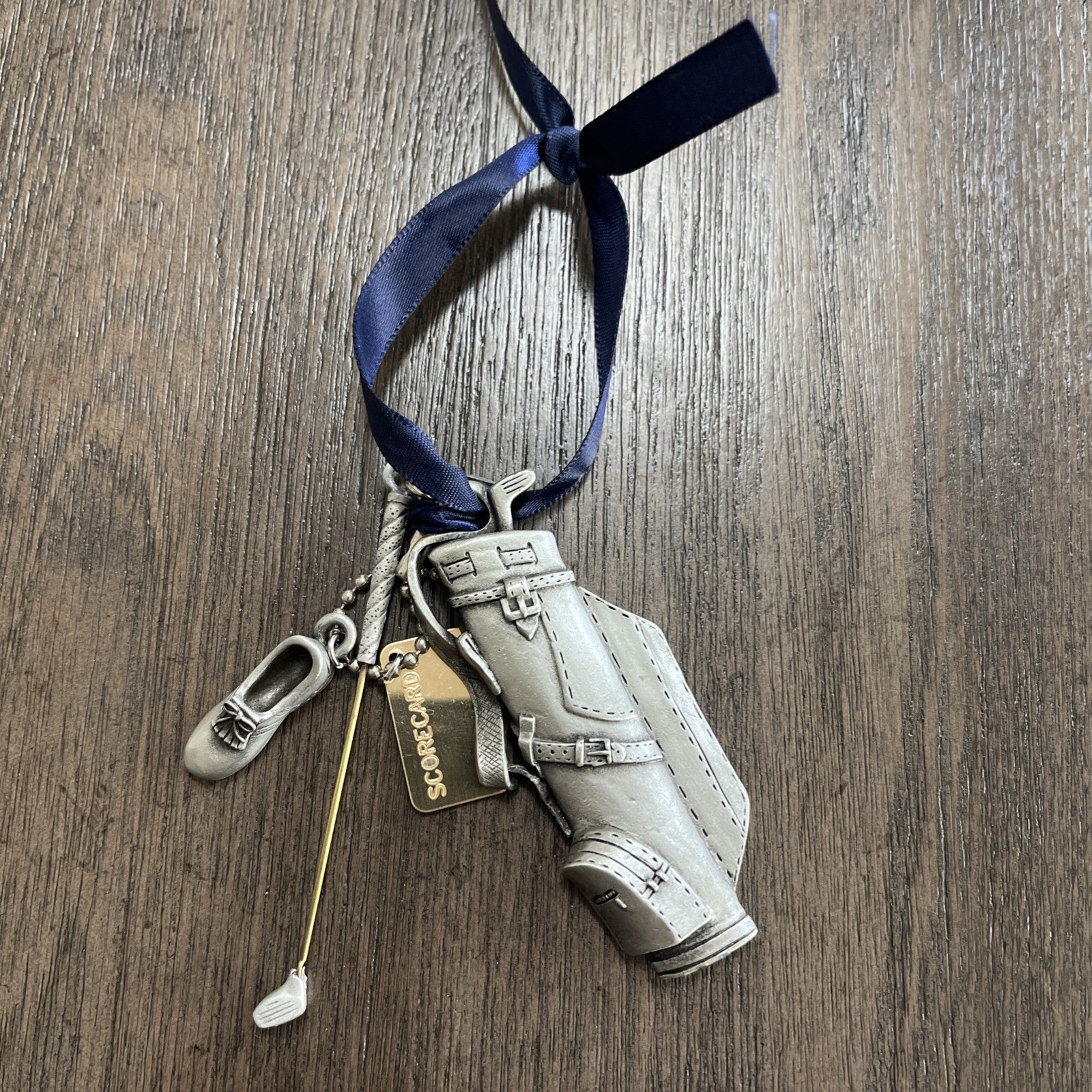 Vintage Golf Key Chain Bag Tag Gloria Duchin Metal 3 Inch USA Great Shape