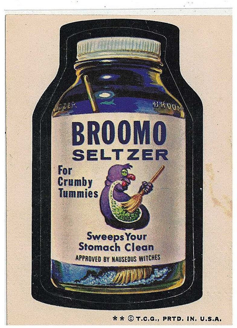 1974 Topps Original  Wacky Packages 6th Broomo Seltzer