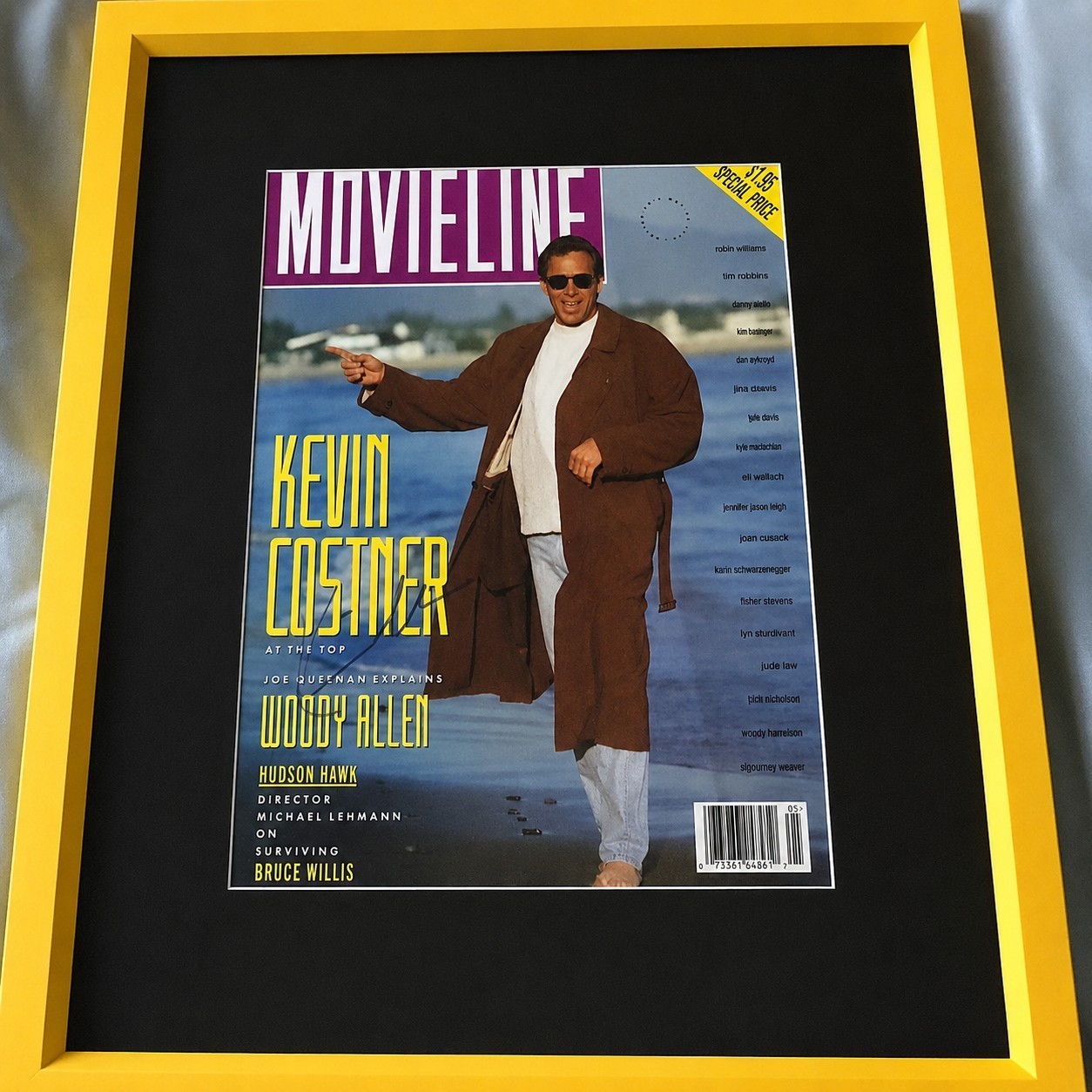 Kevin Costner signed 1991 Movieline cover framed JSA Bull Durham Field of Dreams